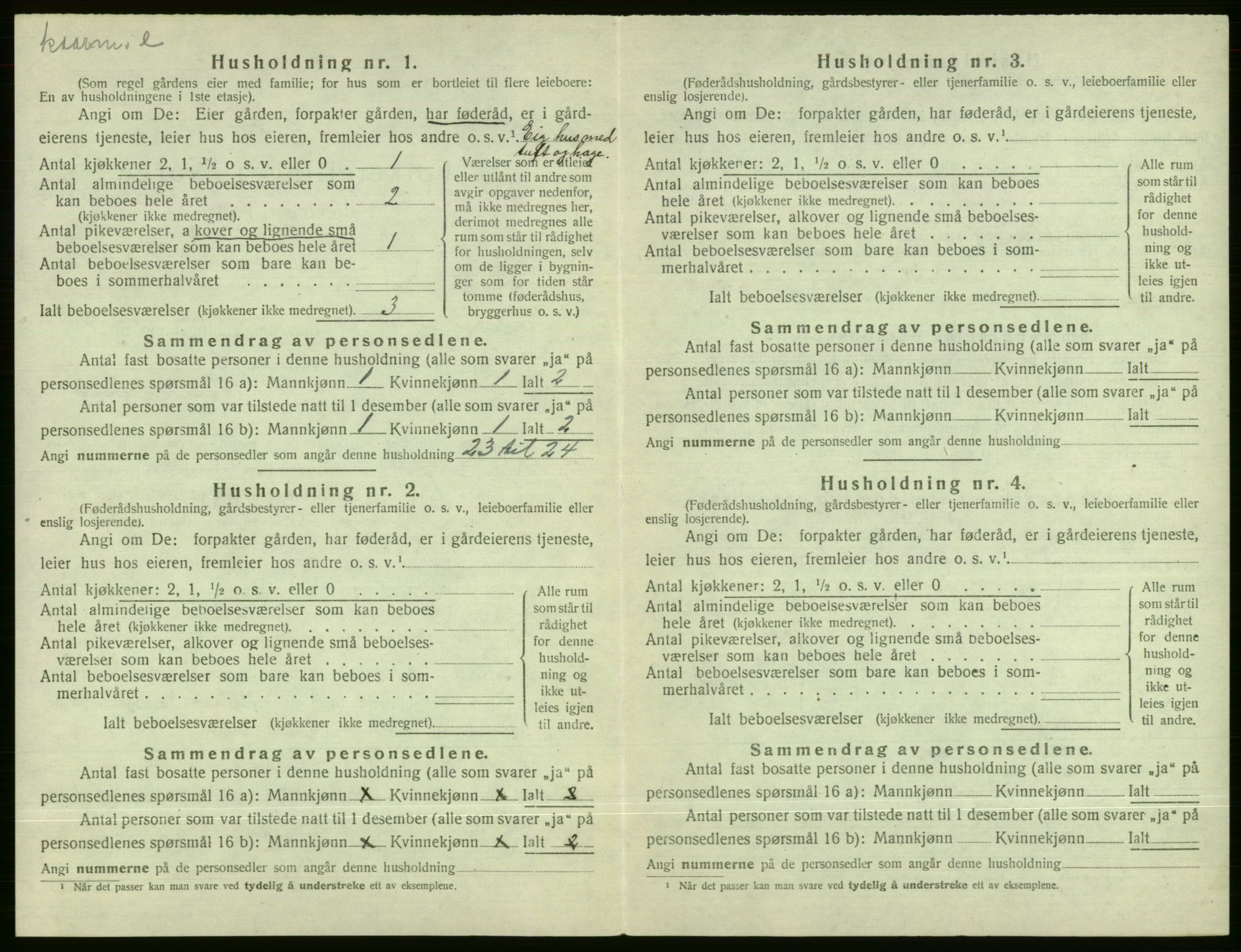 SAB, 1920 census for Evanger, 1920, p. 400