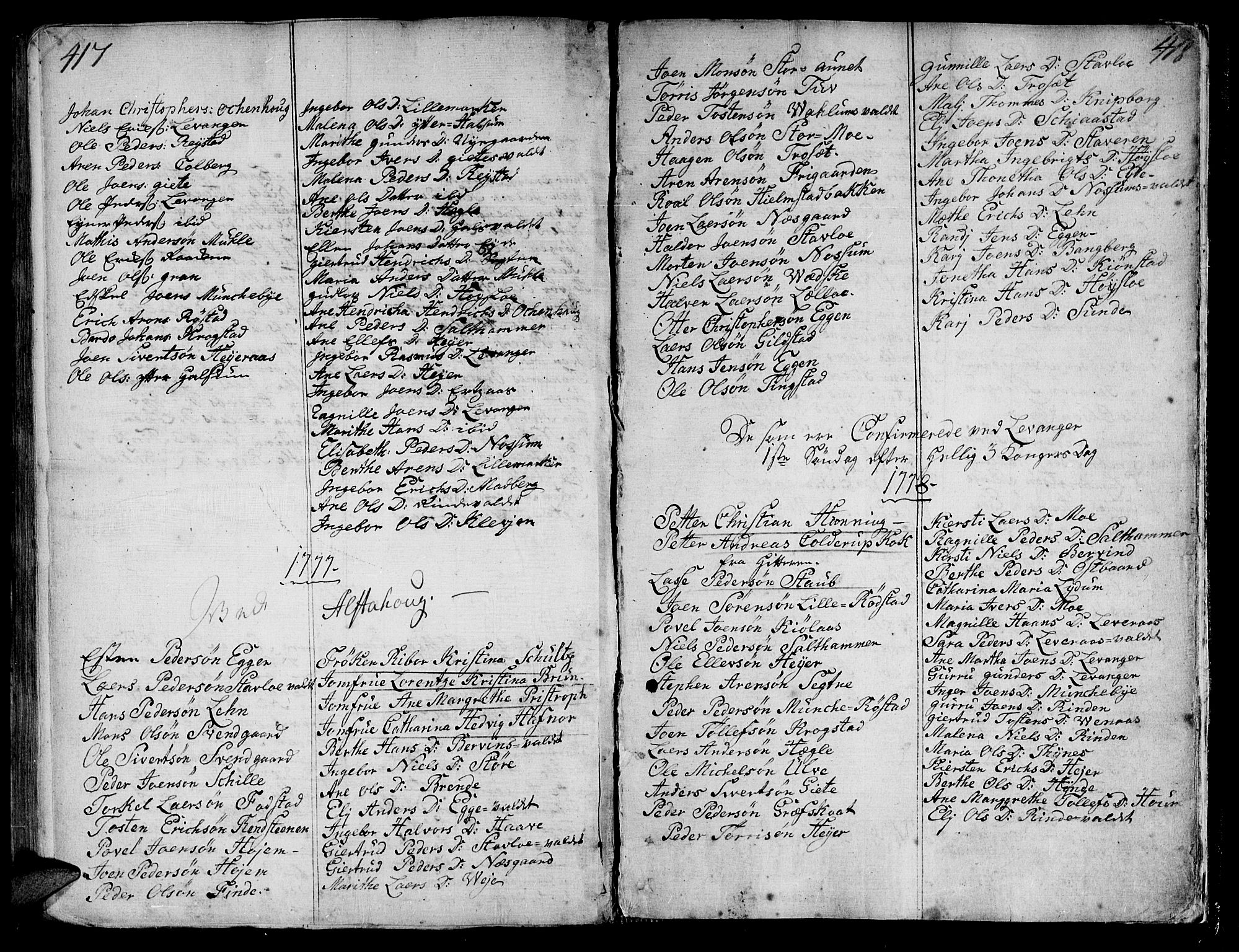 Ministerialprotokoller, klokkerbøker og fødselsregistre - Nord-Trøndelag, SAT/A-1458/717/L0141: Parish register (official) no. 717A01, 1747-1803, p. 417-418