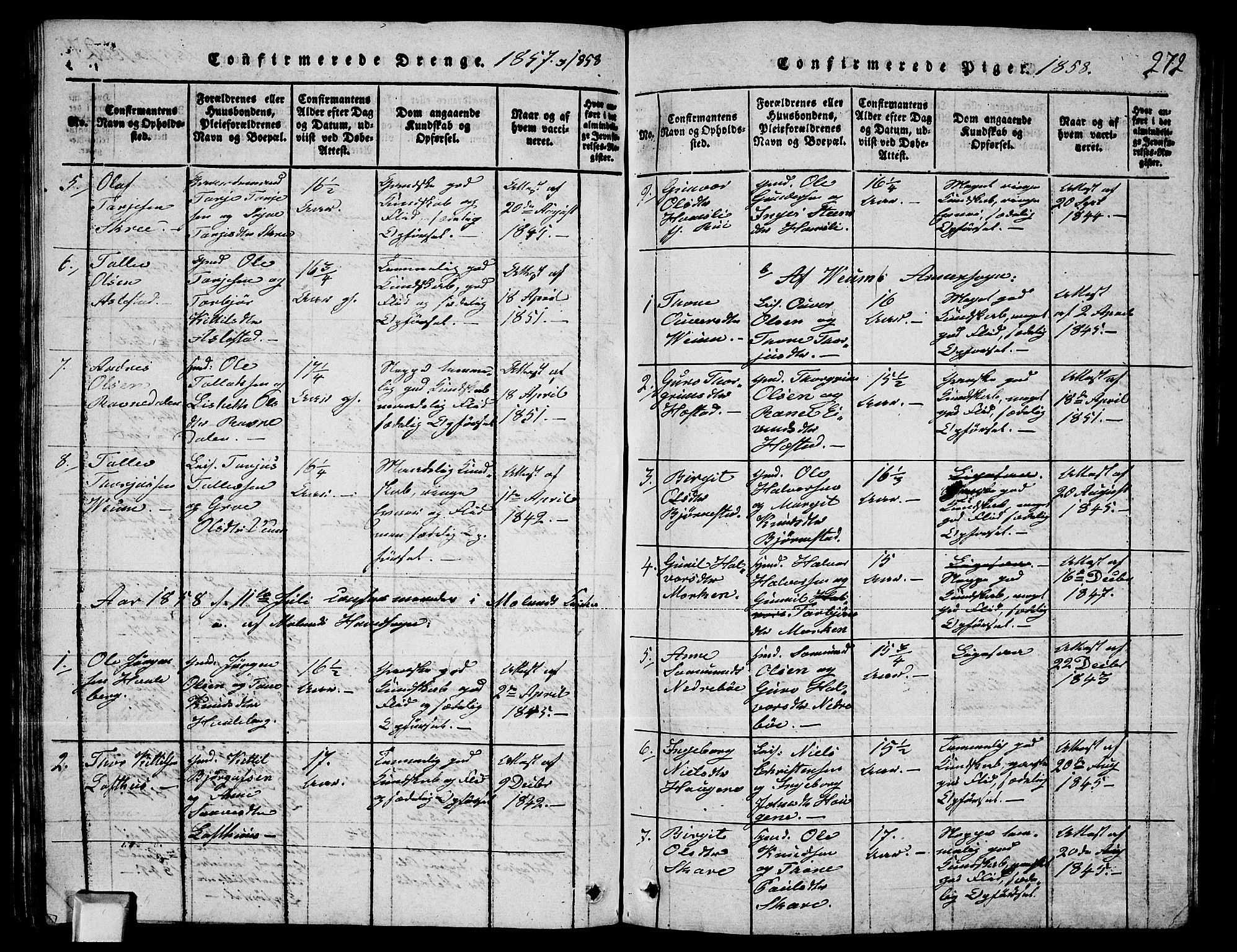 Fyresdal kirkebøker, SAKO/A-263/G/Ga/L0003: Parish register (copy) no. I 3, 1815-1863, p. 272