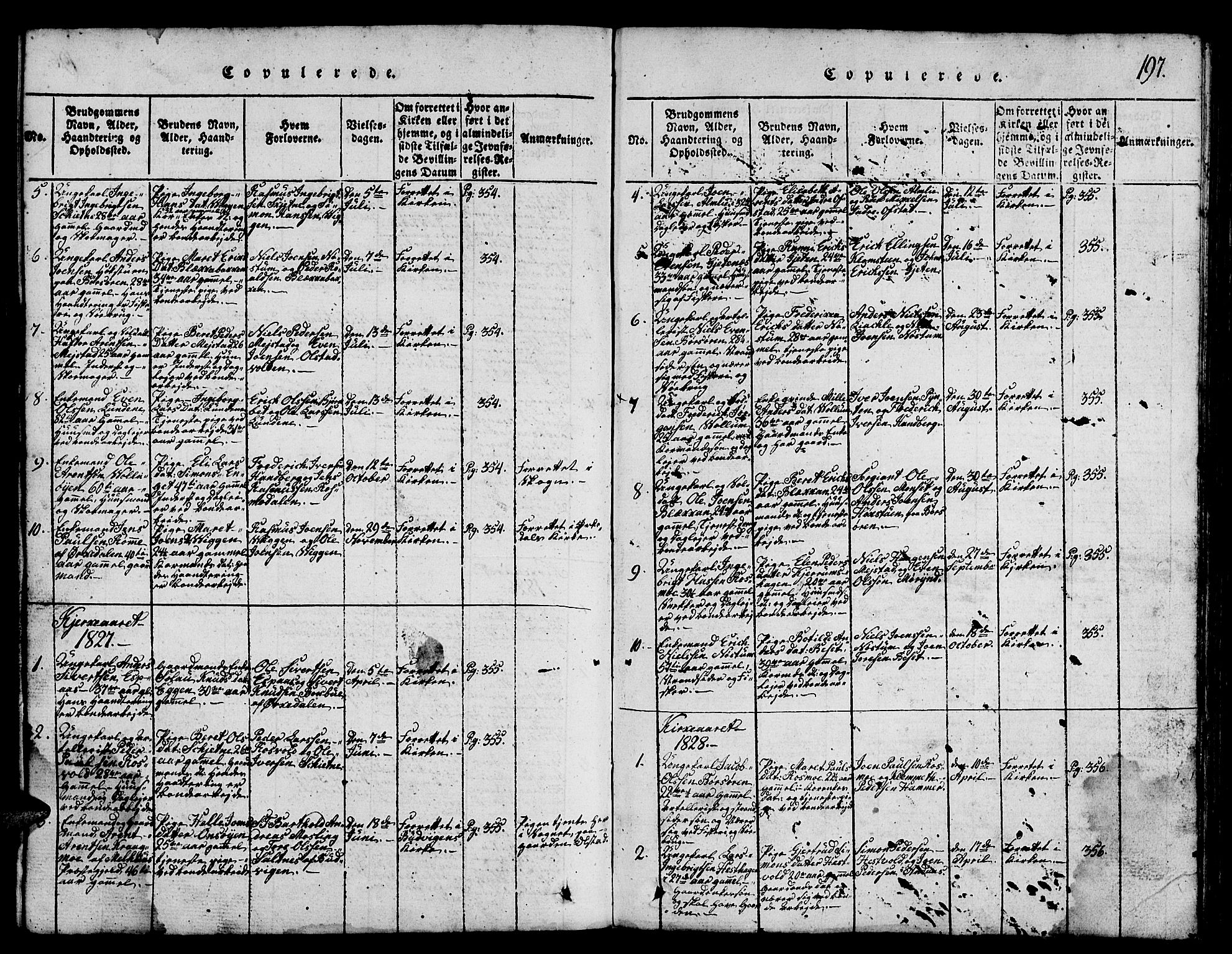 Ministerialprotokoller, klokkerbøker og fødselsregistre - Sør-Trøndelag, AV/SAT-A-1456/665/L0776: Parish register (copy) no. 665C01, 1817-1837, p. 197