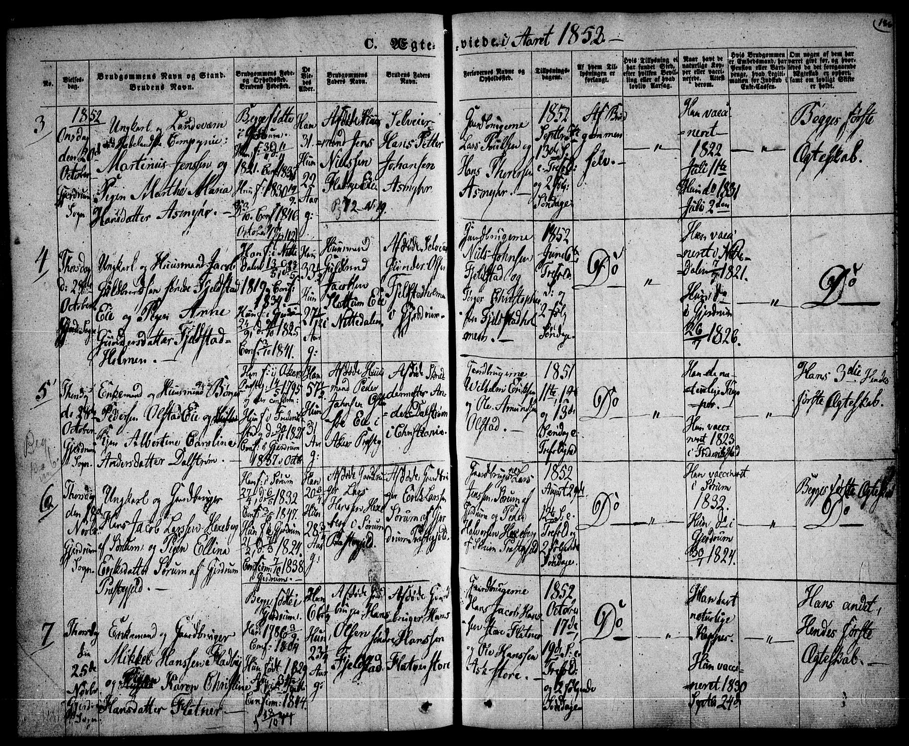 Gjerdrum prestekontor Kirkebøker, AV/SAO-A-10412b/F/Fa/L0006: Parish register (official) no. I 6, 1845-1856, p. 186