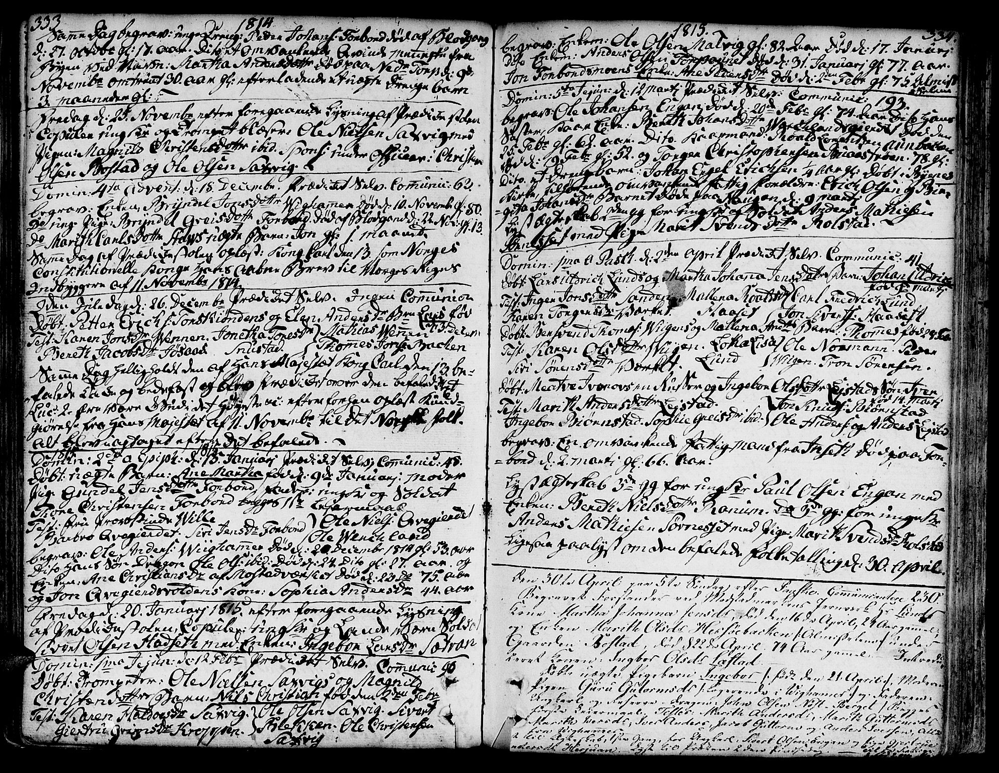 Ministerialprotokoller, klokkerbøker og fødselsregistre - Sør-Trøndelag, SAT/A-1456/606/L0281: Parish register (official) no. 606A02 /2, 1781-1817, p. 333-334