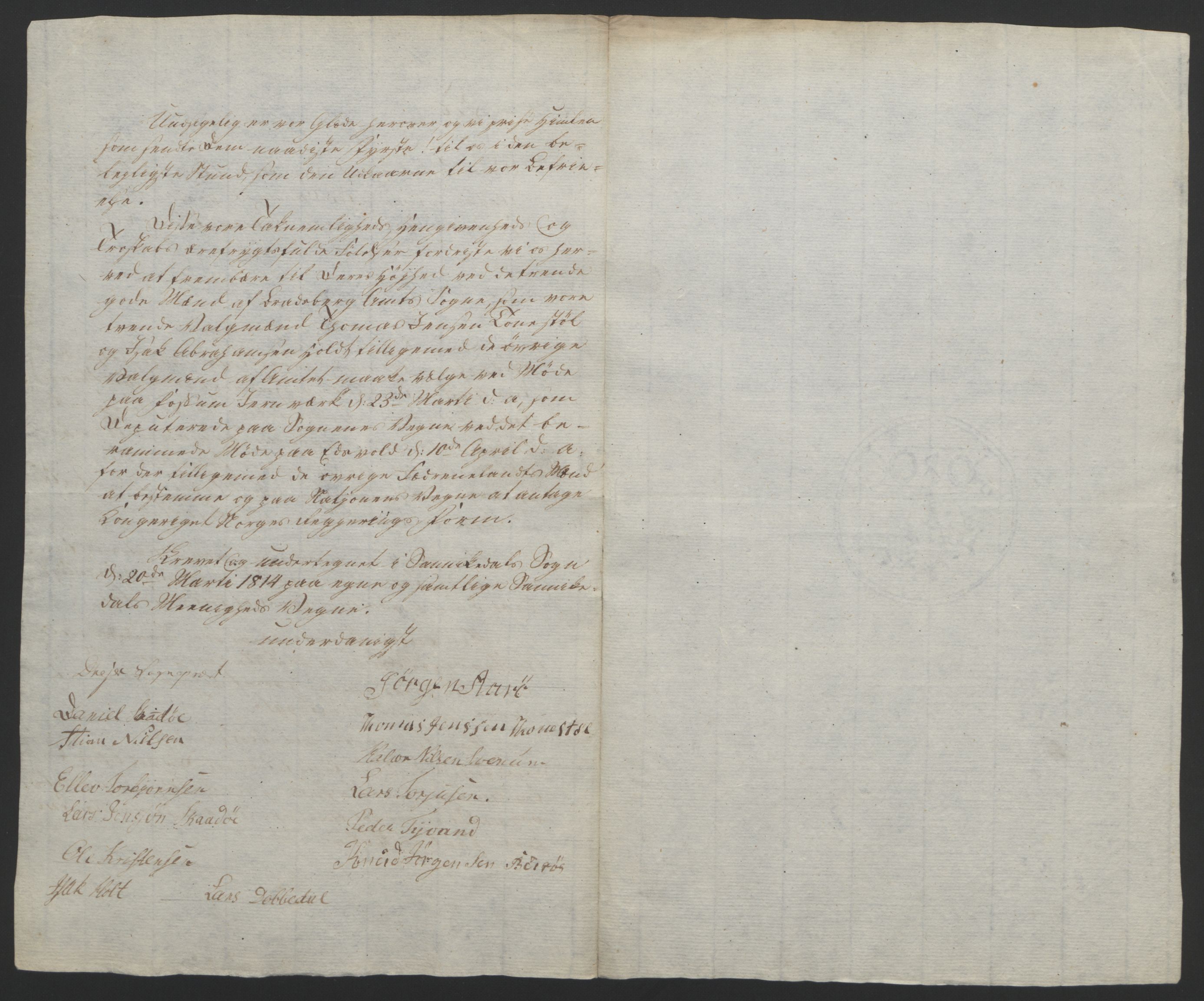 Statsrådssekretariatet, RA/S-1001/D/Db/L0008: Fullmakter for Eidsvollsrepresentantene i 1814. , 1814, p. 65