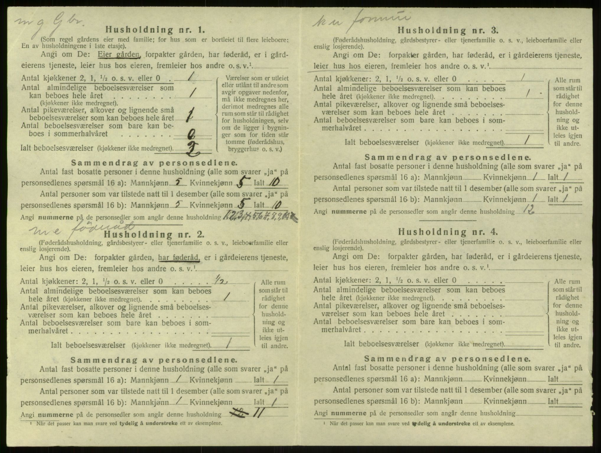 SAB, 1920 census for Modalen, 1920, p. 123