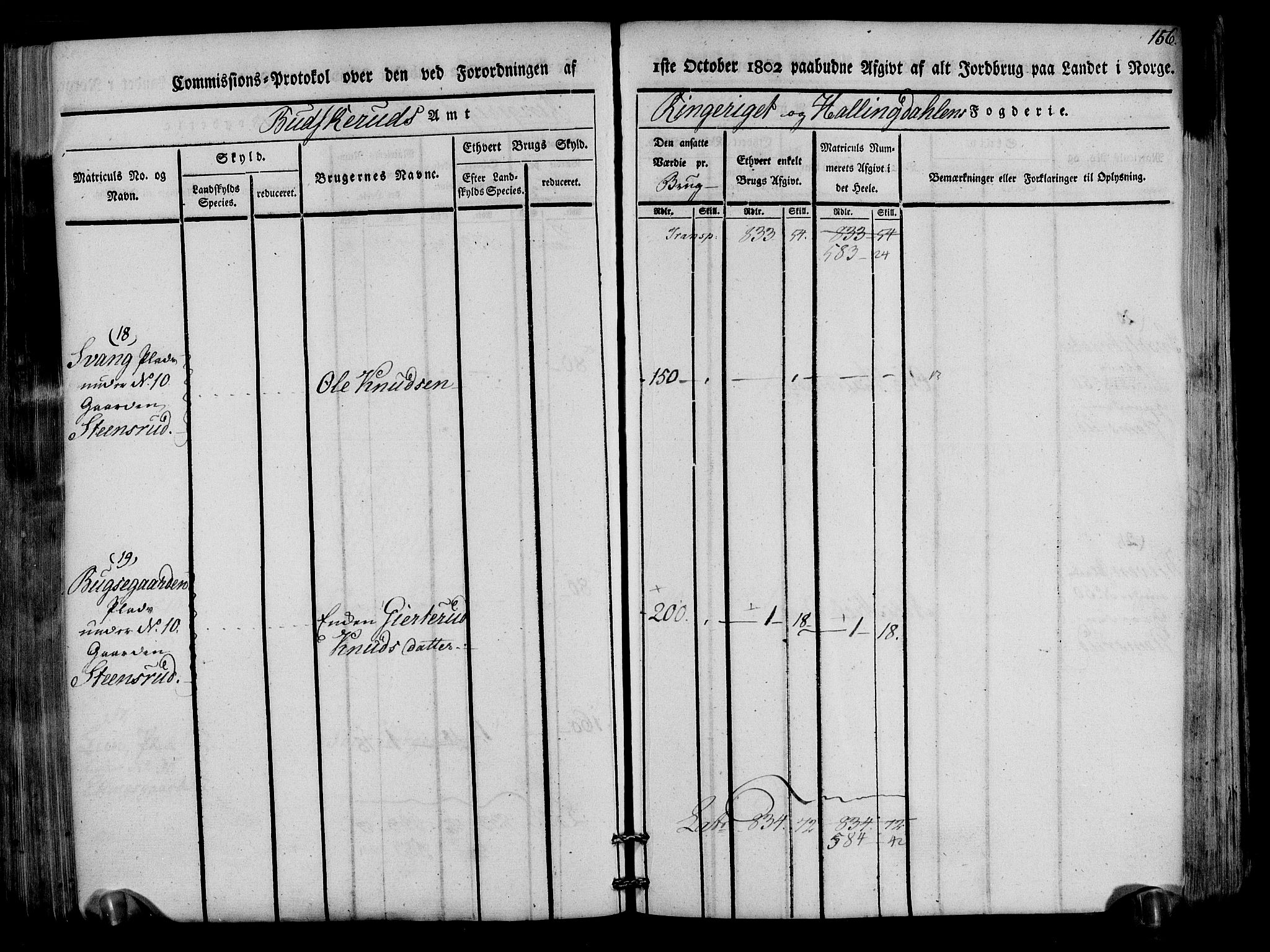 Rentekammeret inntil 1814, Realistisk ordnet avdeling, AV/RA-EA-4070/N/Ne/Nea/L0047: Ringerike og Hallingdal fogderi. Kommisjonsprotokoll for Nes prestegjeld, 1803, p. 159