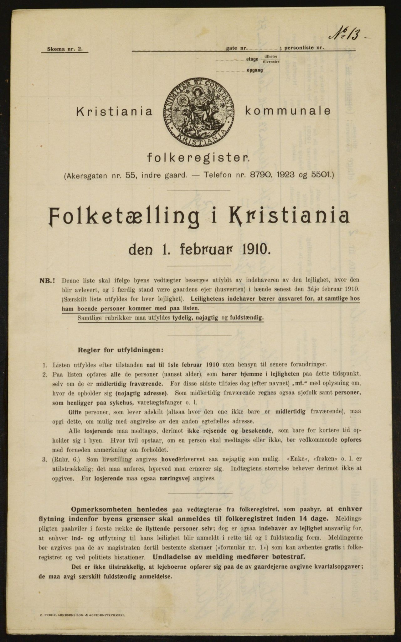 OBA, Municipal Census 1910 for Kristiania, 1910, p. 33110