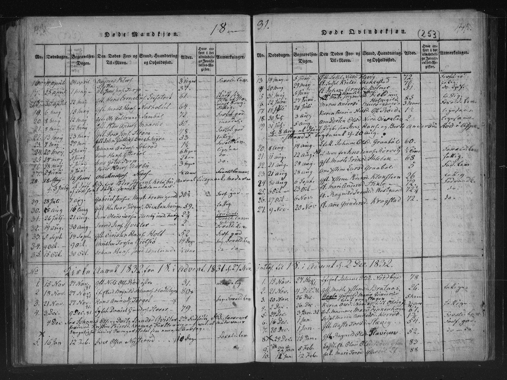 Aremark prestekontor Kirkebøker, SAO/A-10899/F/Fc/L0001: Parish register (official) no. III 1, 1814-1834, p. 43-44