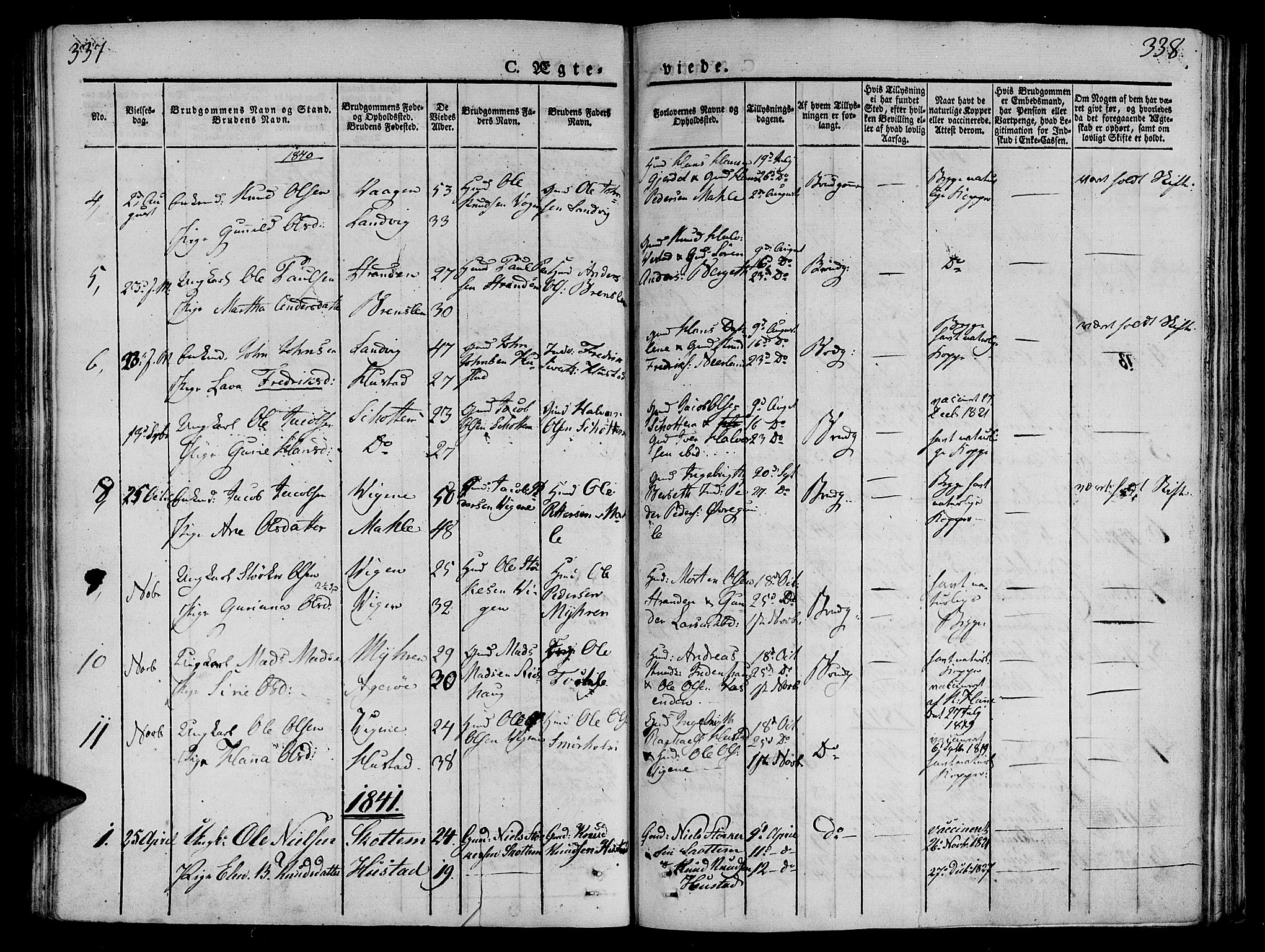 Ministerialprotokoller, klokkerbøker og fødselsregistre - Møre og Romsdal, AV/SAT-A-1454/566/L0765: Parish register (official) no. 566A04, 1829-1841, p. 337-338