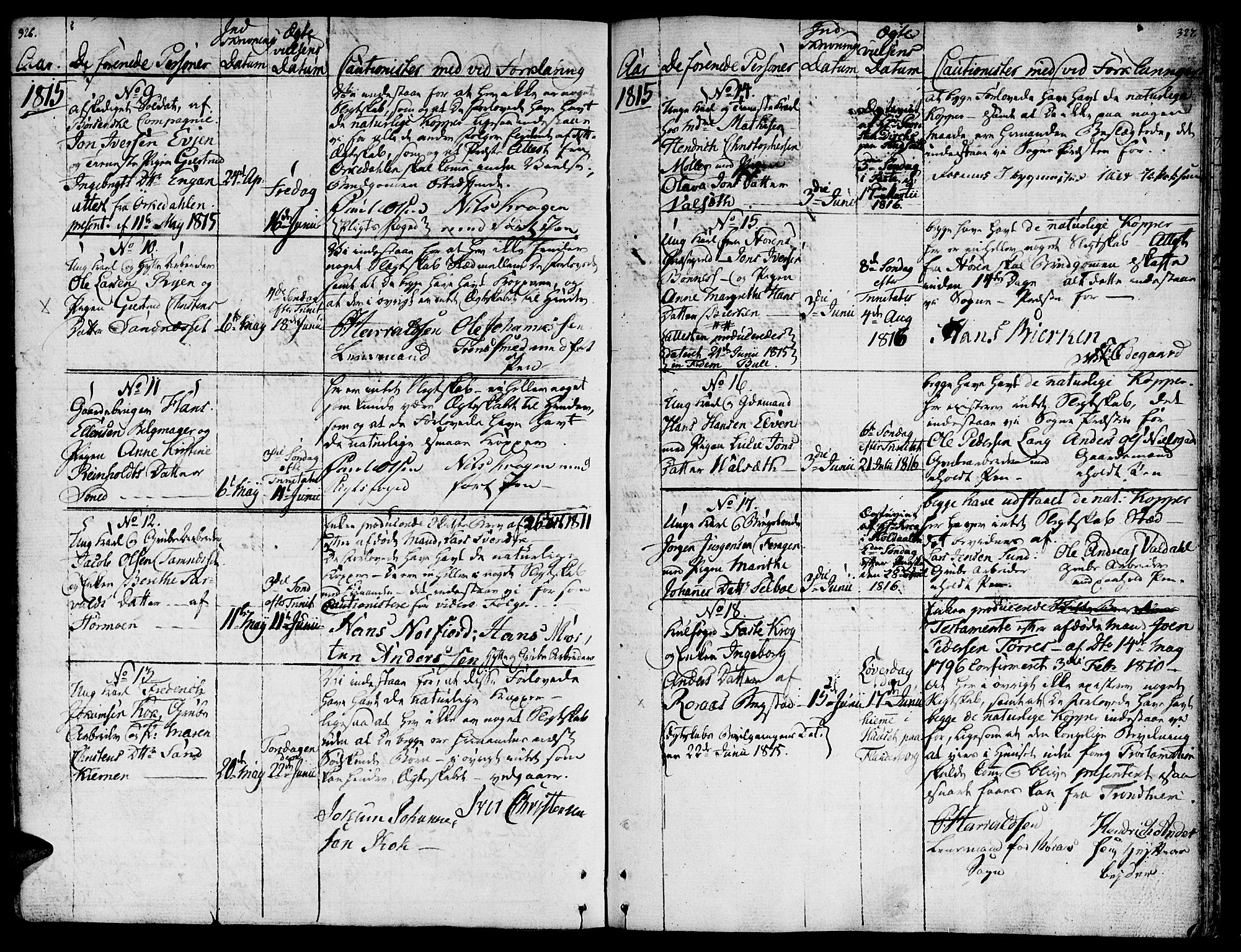 Ministerialprotokoller, klokkerbøker og fødselsregistre - Sør-Trøndelag, SAT/A-1456/681/L0928: Parish register (official) no. 681A06, 1806-1816, p. 326-327