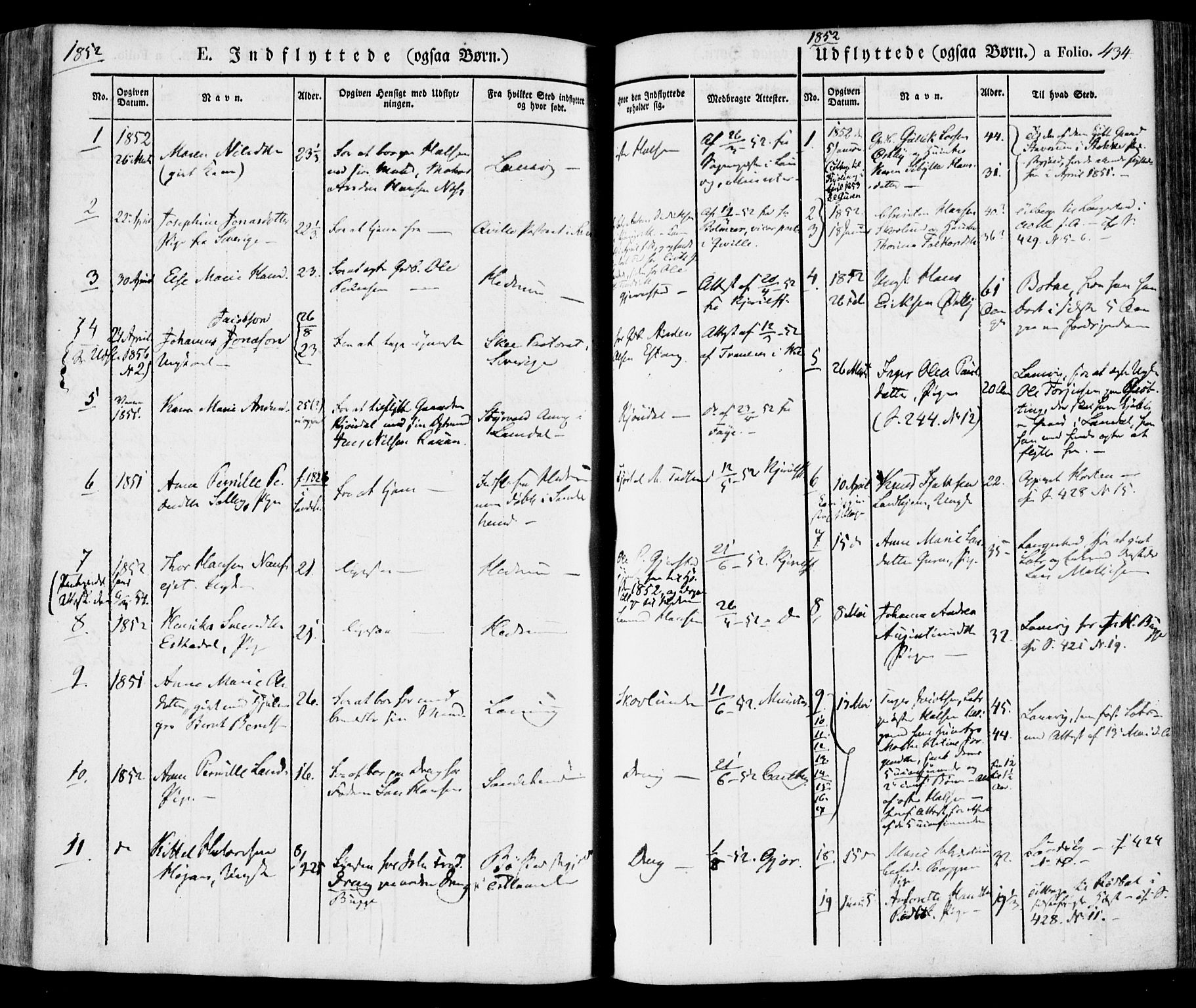 Tjølling kirkebøker, SAKO/A-60/F/Fa/L0006: Parish register (official) no. 6, 1835-1859, p. 434