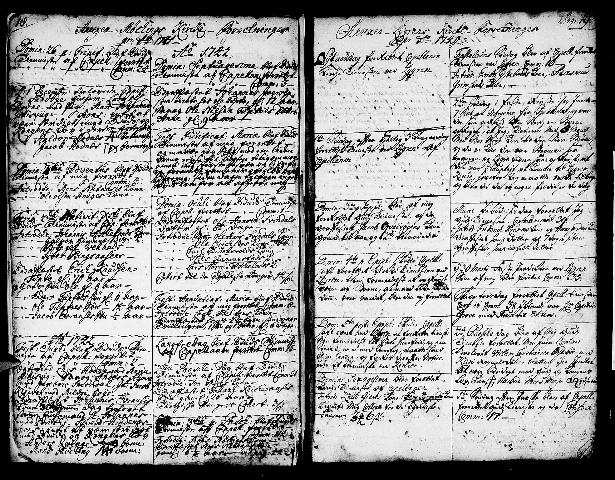 Lindås Sokneprestembete, SAB/A-76701/H/Haa: Parish register (official) no. A 2, 1740-1748, p. 18-19