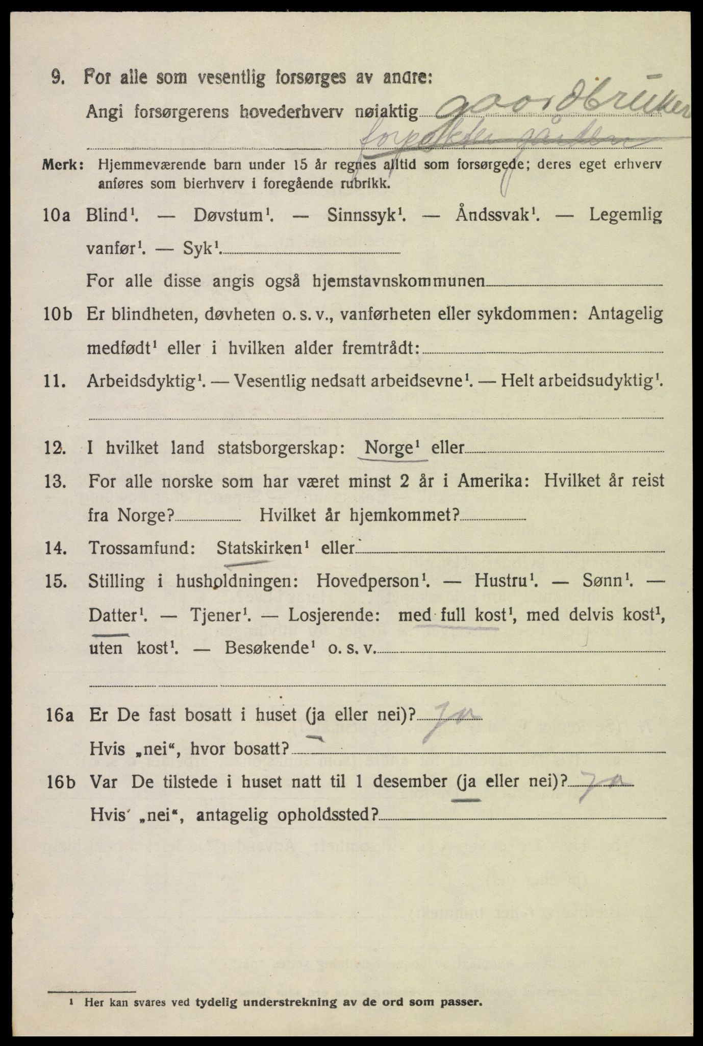 SAK, 1920 census for Kvinesdal, 1920, p. 4488