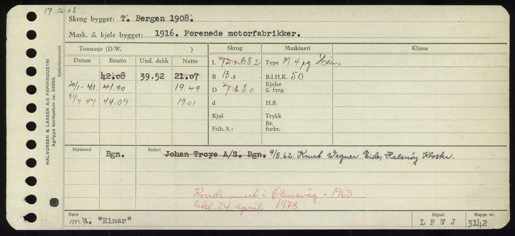 Sjøfartsdirektoratet med forløpere, Skipsmålingen, RA/S-1627/H/Hd/L0009: Fartøy, E, p. 175