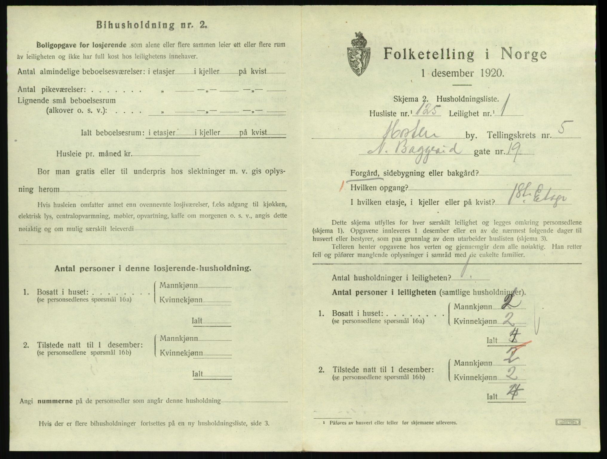 SAKO, 1920 census for Horten, 1920, p. 6097