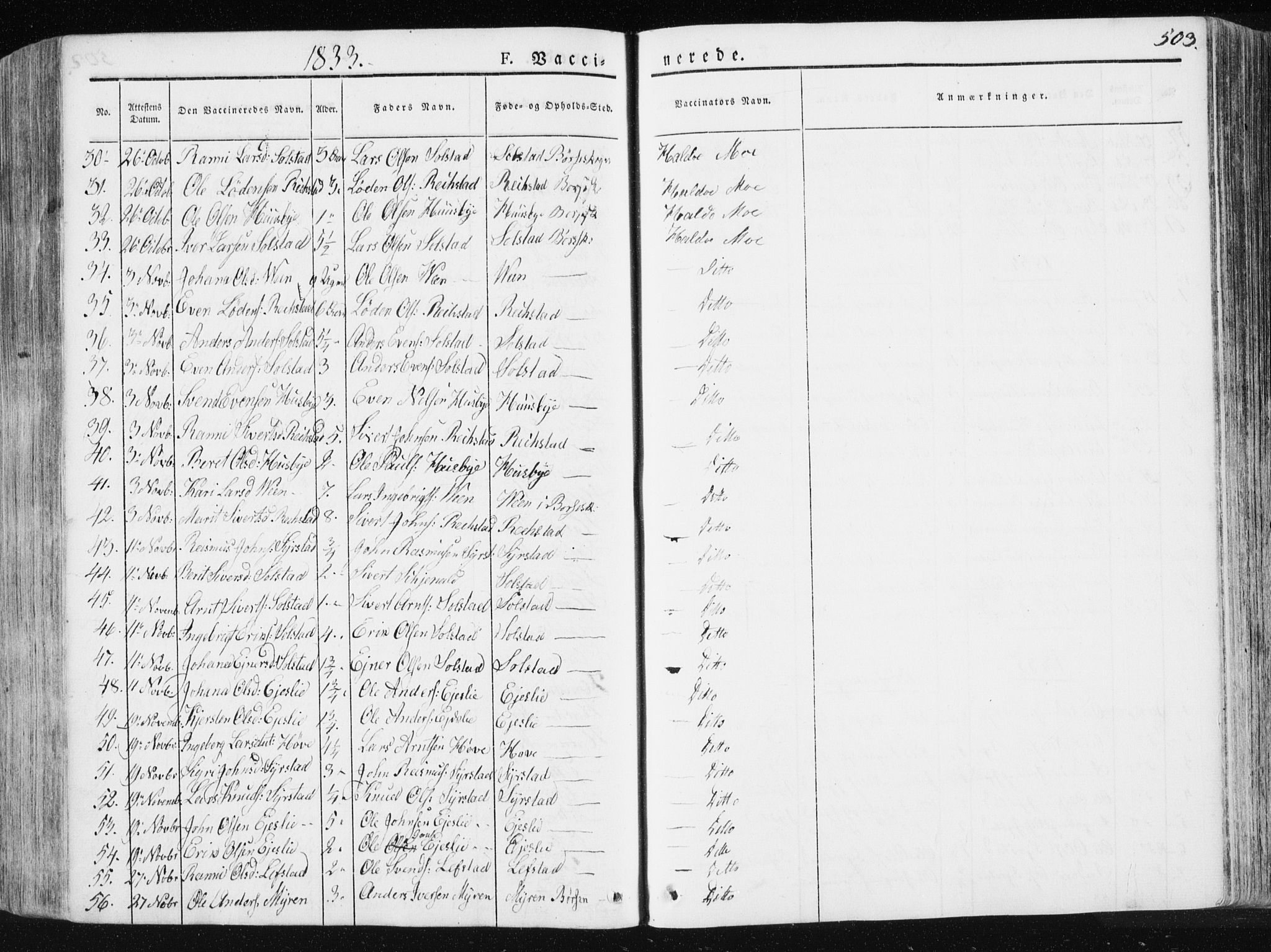 Ministerialprotokoller, klokkerbøker og fødselsregistre - Sør-Trøndelag, SAT/A-1456/665/L0771: Parish register (official) no. 665A06, 1830-1856, p. 503