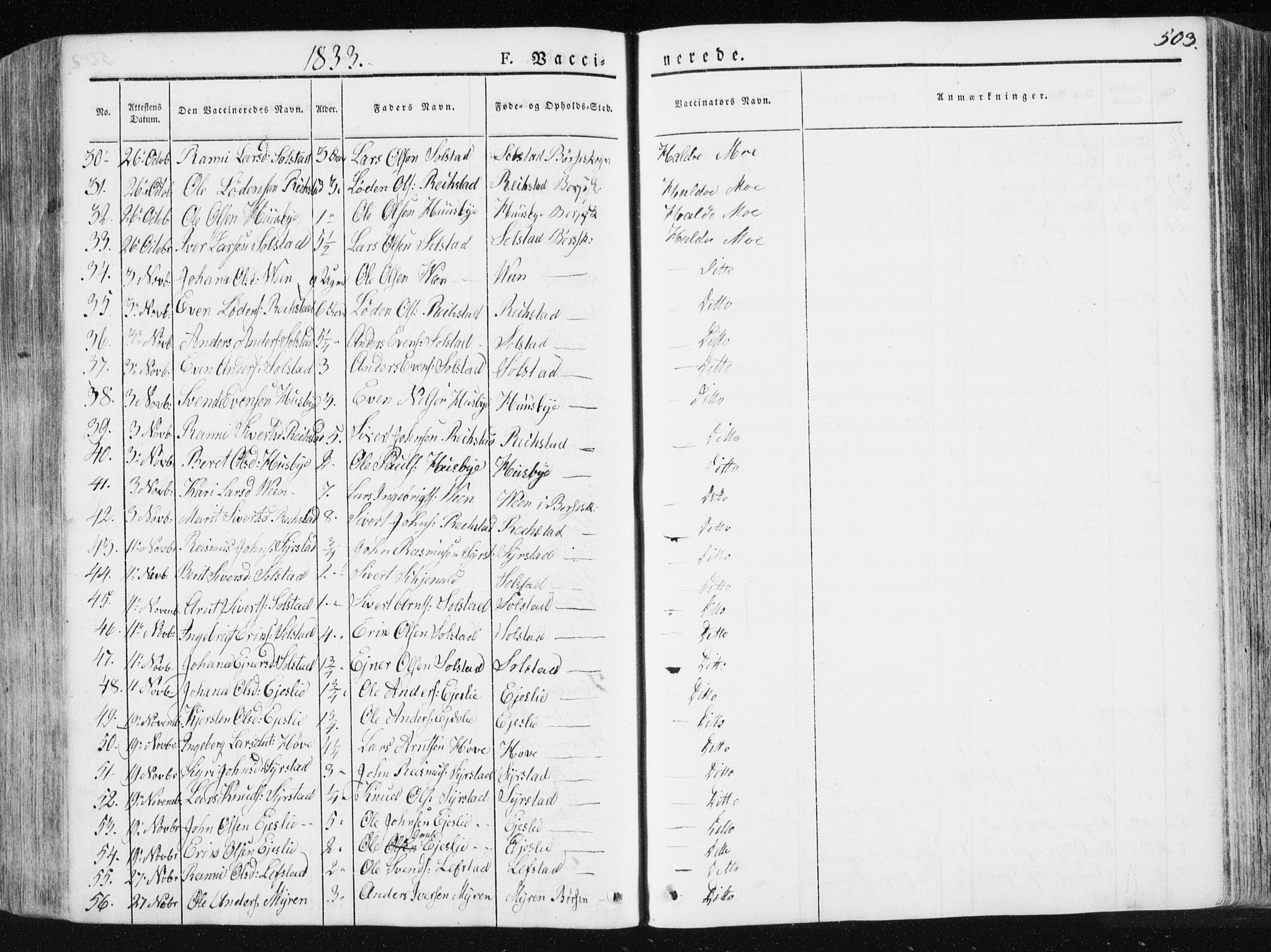 Ministerialprotokoller, klokkerbøker og fødselsregistre - Sør-Trøndelag, AV/SAT-A-1456/665/L0771: Parish register (official) no. 665A06, 1830-1856, p. 503