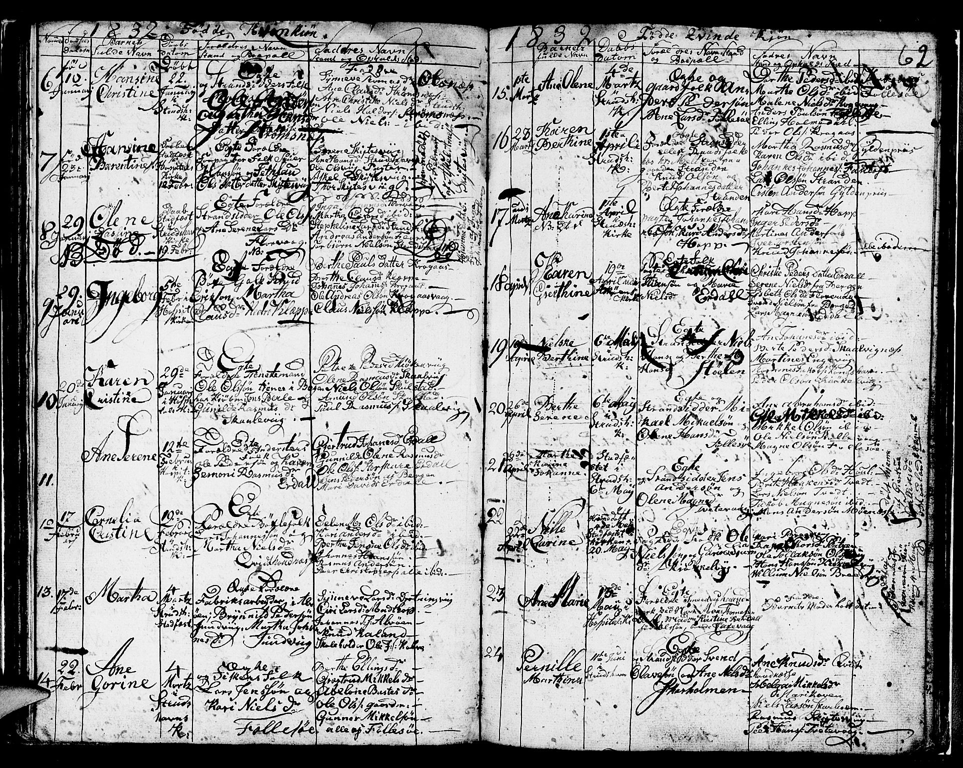 Askøy Sokneprestembete, SAB/A-74101/H/Ha/Hab/Haba/L0003: Parish register (copy) no. A 3, 1826-1846, p. 62
