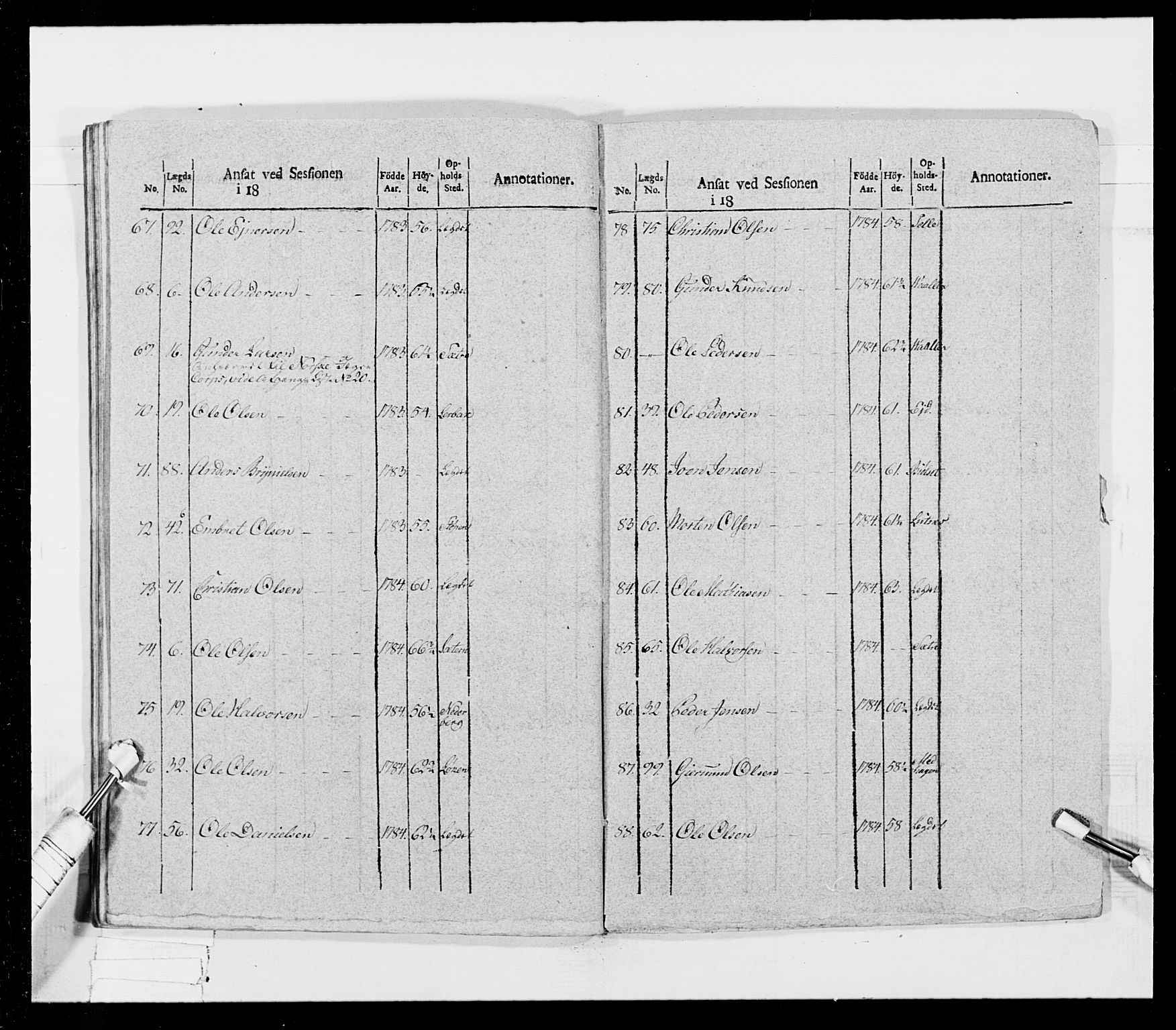 Generalitets- og kommissariatskollegiet, Det kongelige norske kommissariatskollegium, RA/EA-5420/E/Eh/L0026: Skiløperkompaniene, 1805-1810, p. 121