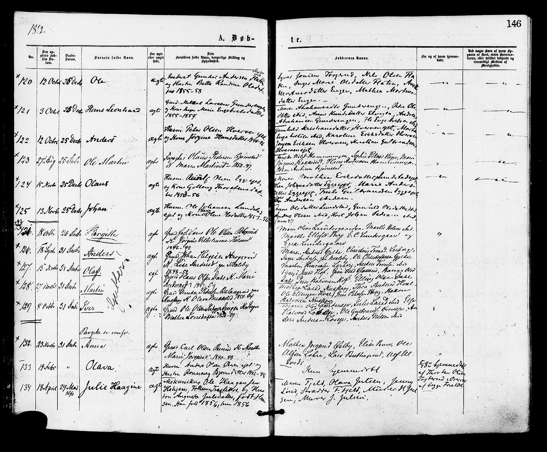 Norderhov kirkebøker, AV/SAKO-A-237/F/Fa/L0015: Parish register (official) no. 15, 1875-1884, p. 146