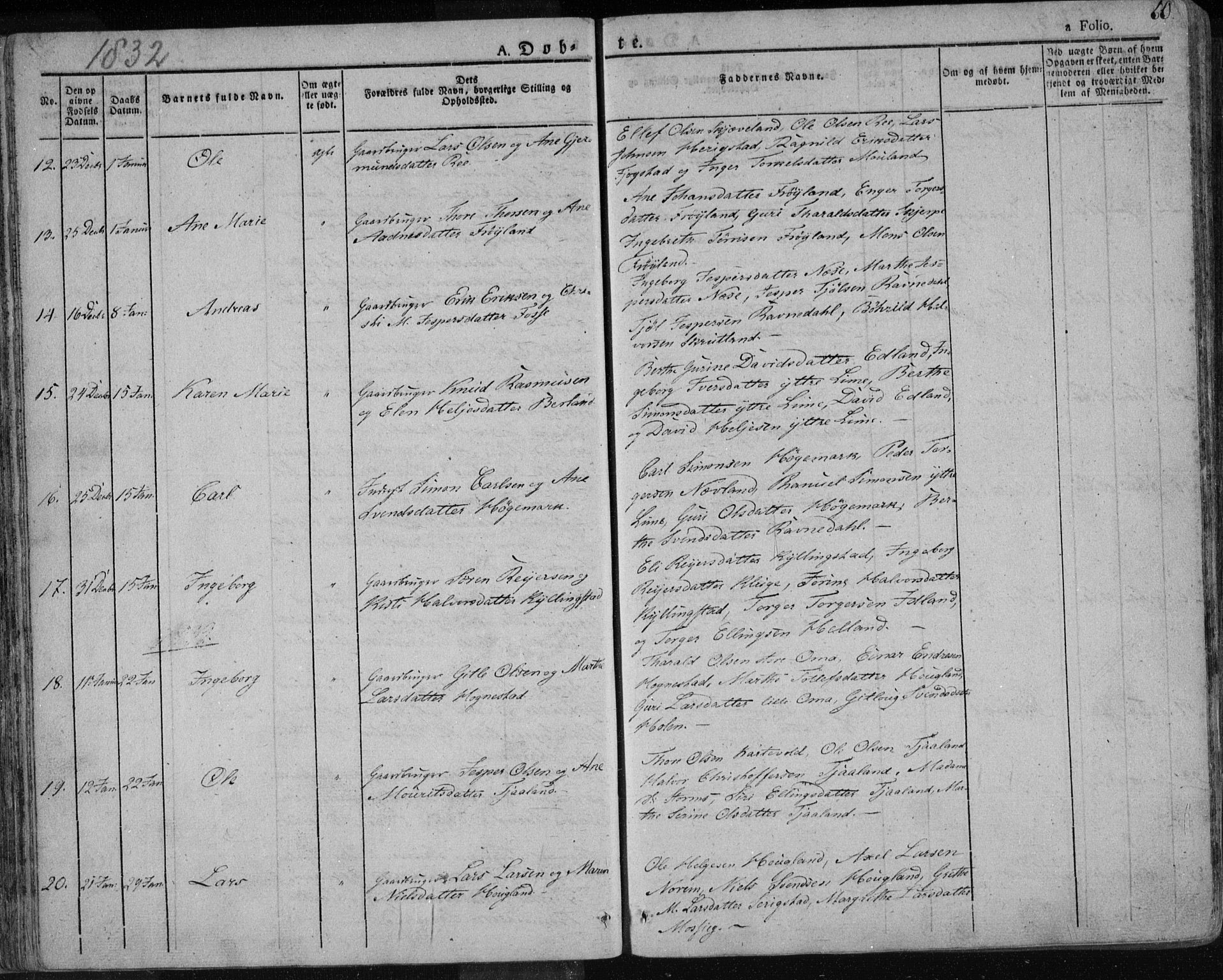 Lye sokneprestkontor, AV/SAST-A-101794/001/30BA/L0004: Parish register (official) no. A 4, 1826-1841, p. 60