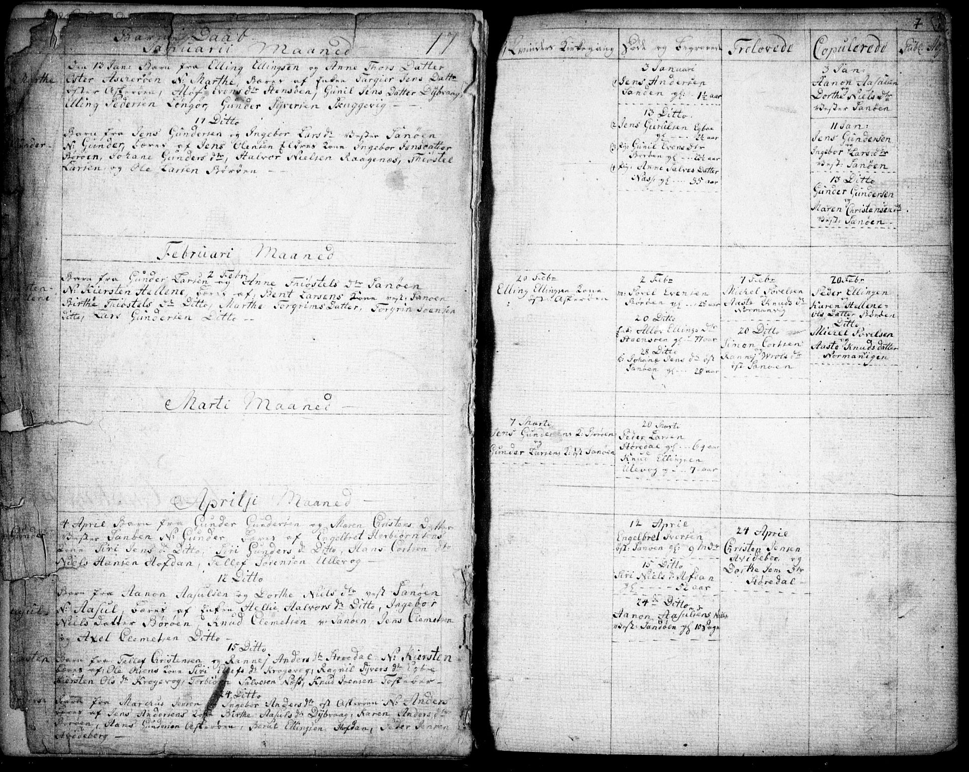 Dypvåg sokneprestkontor, AV/SAK-1111-0007/F/Fb/Fba/L0007: Parish register (copy) no. B 7, 1762-1810, p. 7