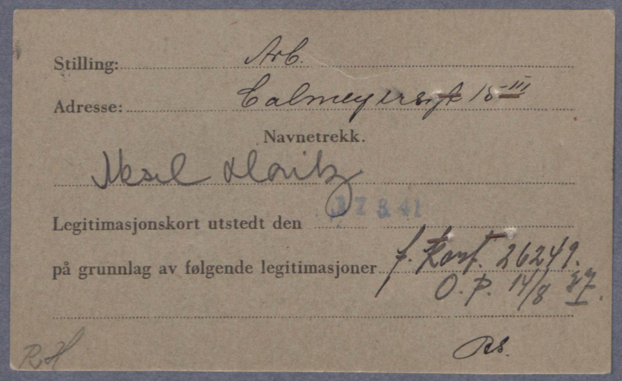 Sosialdepartementet, Våre Falne, AV/RA-S-1708/E/Ee/L0021A: Fotografier av jøder på legitimasjonskort (1941-42), 1941-1942, p. 262