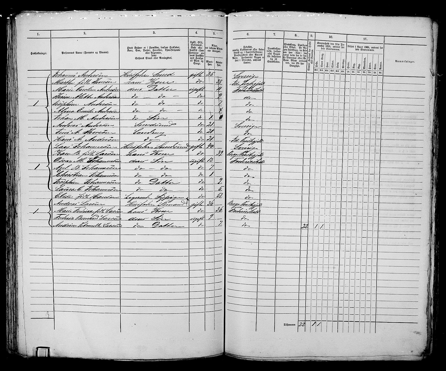 RA, 1865 census for Fredrikshald, 1865, p. 1094