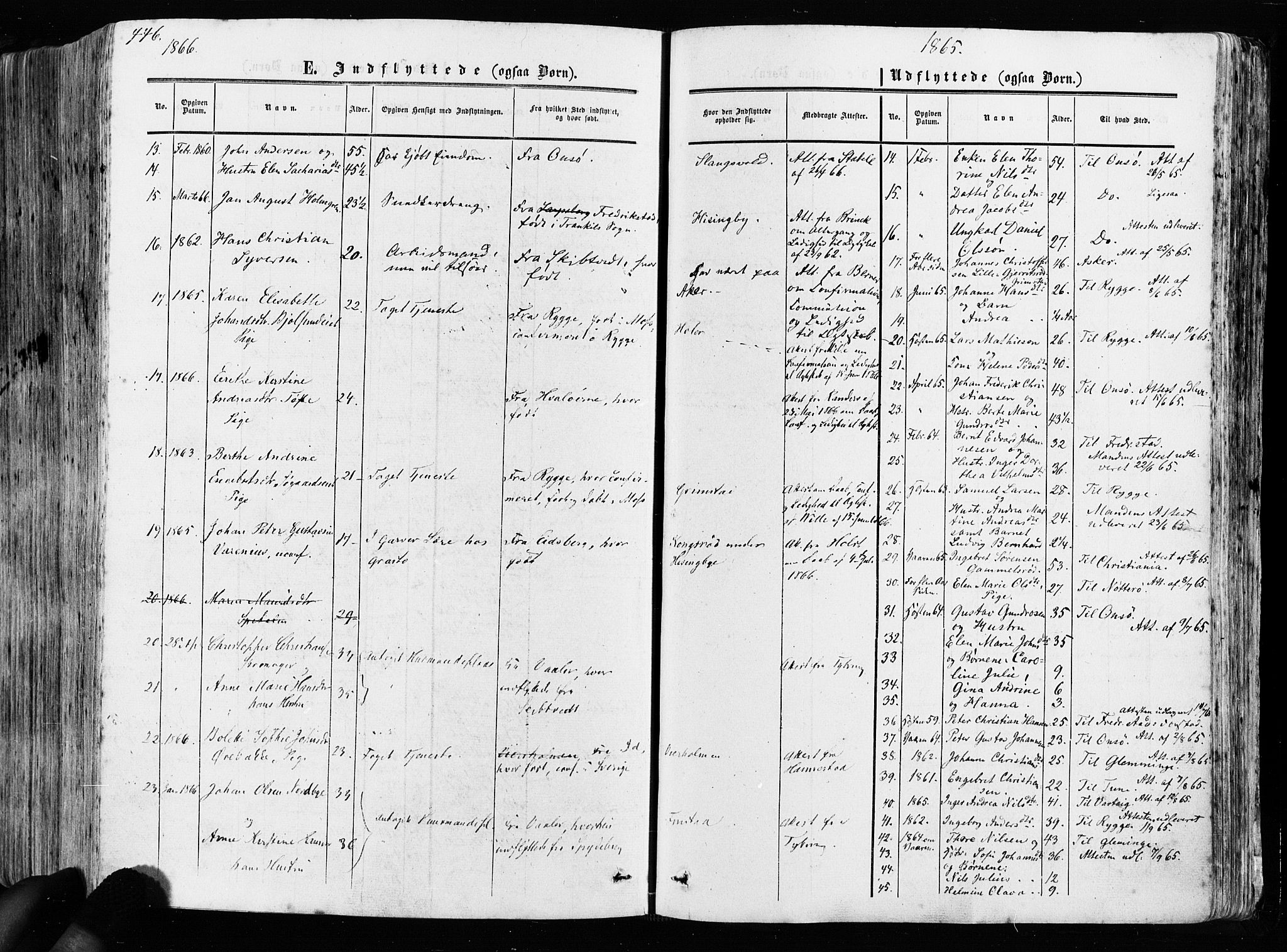 Råde prestekontor kirkebøker, AV/SAO-A-2009/F/Fa/L0006: Parish register (official) no. 6, 1854-1877, p. 446