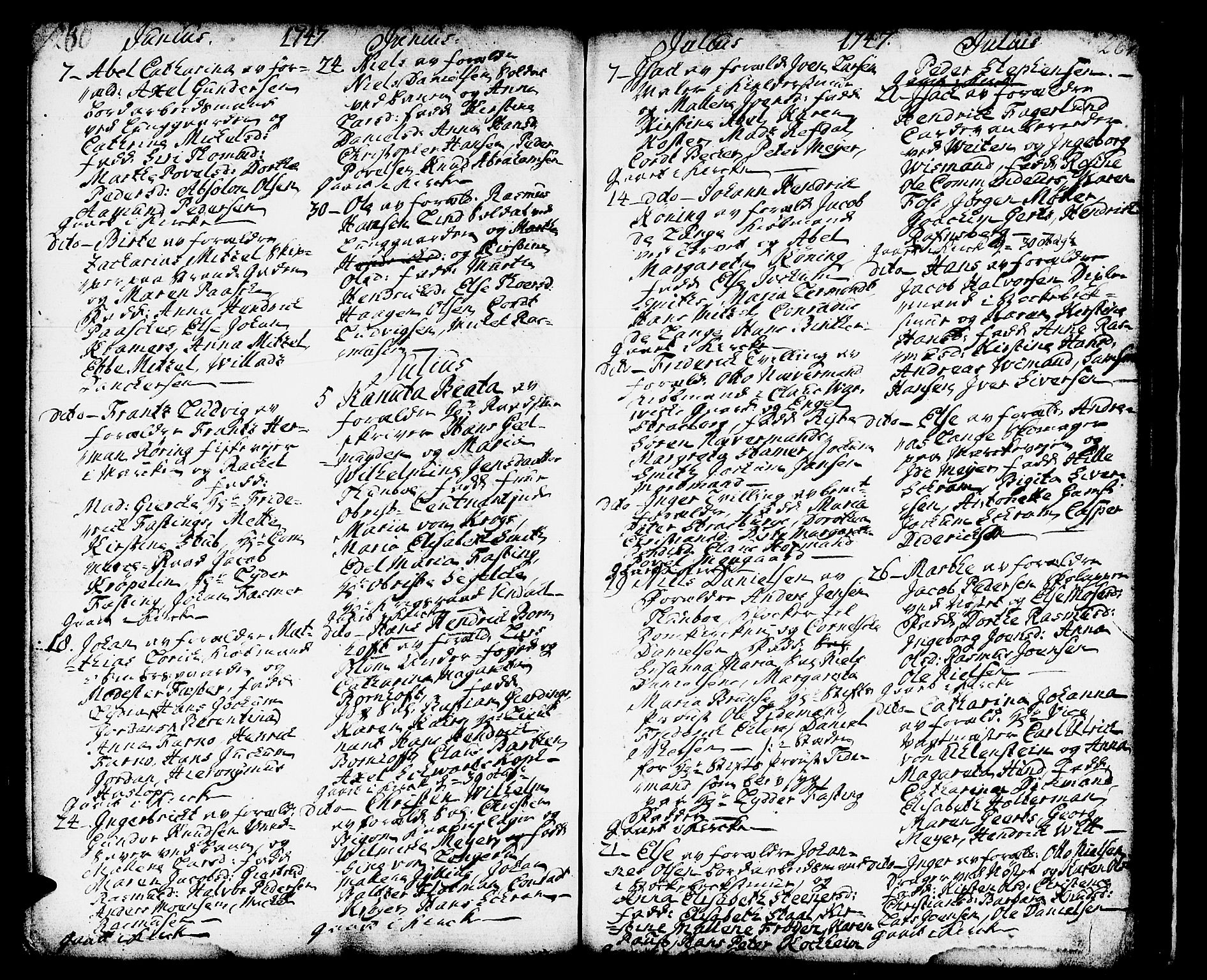 Domkirken sokneprestembete, AV/SAB-A-74801/H/Haa/L0002: Parish register (official) no. A 2, 1733-1750, p. 260-261