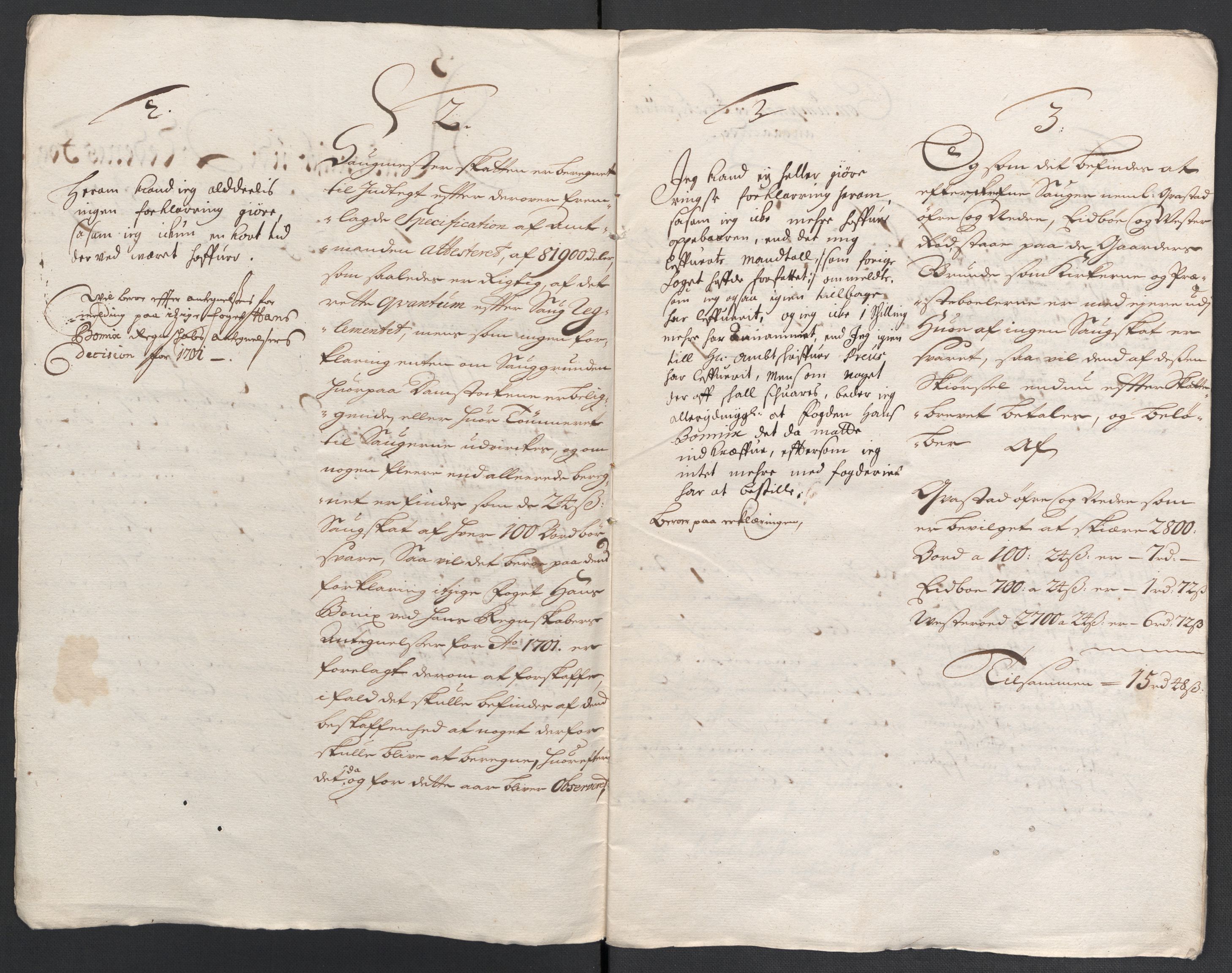 Rentekammeret inntil 1814, Reviderte regnskaper, Fogderegnskap, AV/RA-EA-4092/R39/L2315: Fogderegnskap Nedenes, 1700-1701, p. 169