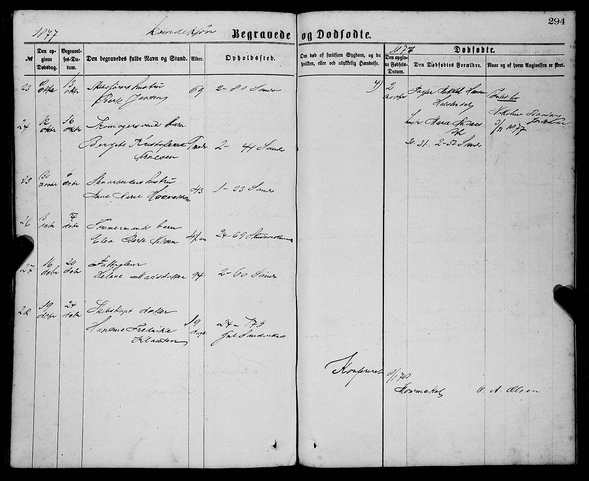 Sandviken Sokneprestembete, AV/SAB-A-77601/H/Ha/L0001: Parish register (official) no. A 1, 1867-1877, p. 294