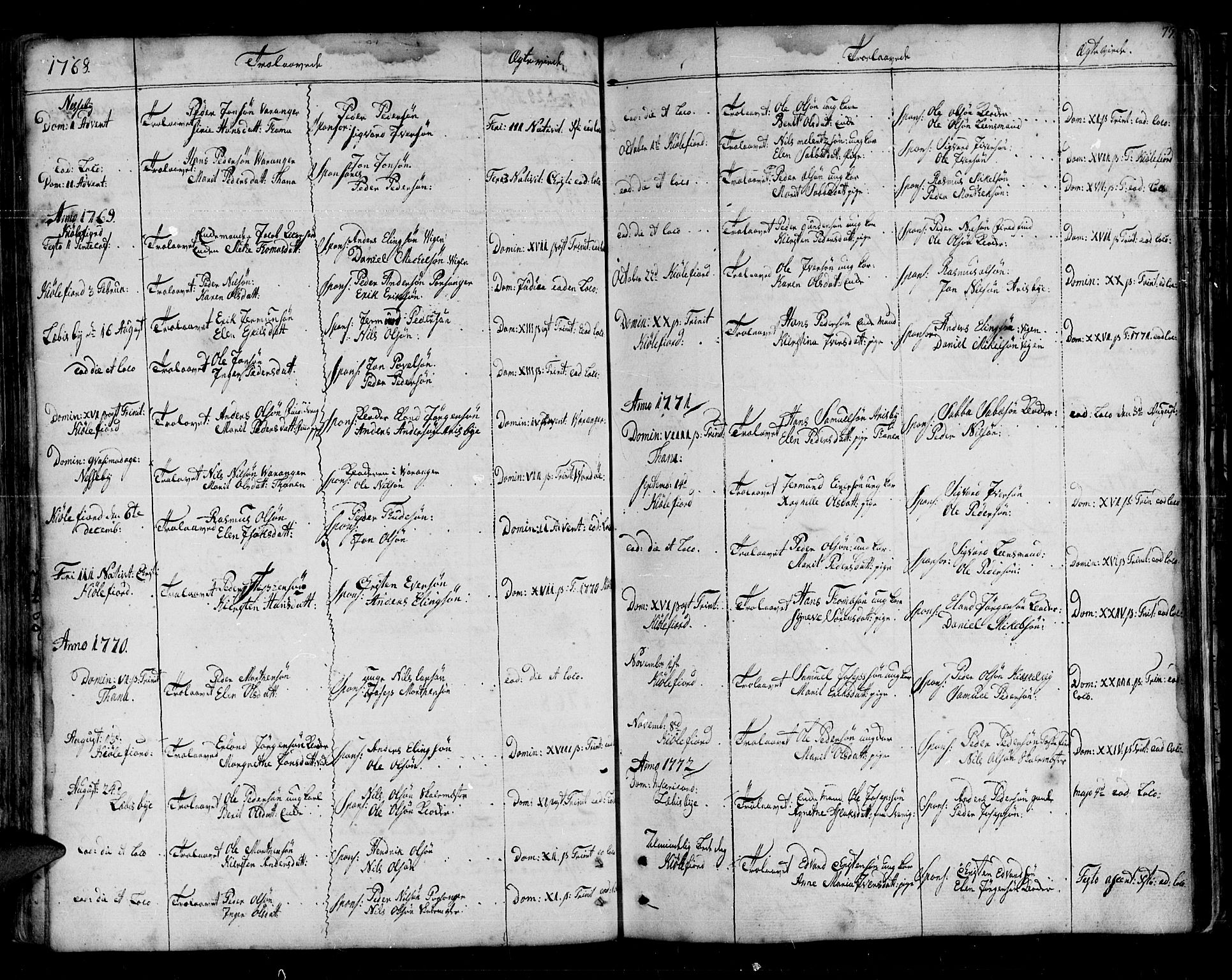 Lebesby sokneprestkontor, AV/SATØ-S-1353/H/Ha/L0001kirke: Parish register (official) no. 1, 1751-1816, p. 73