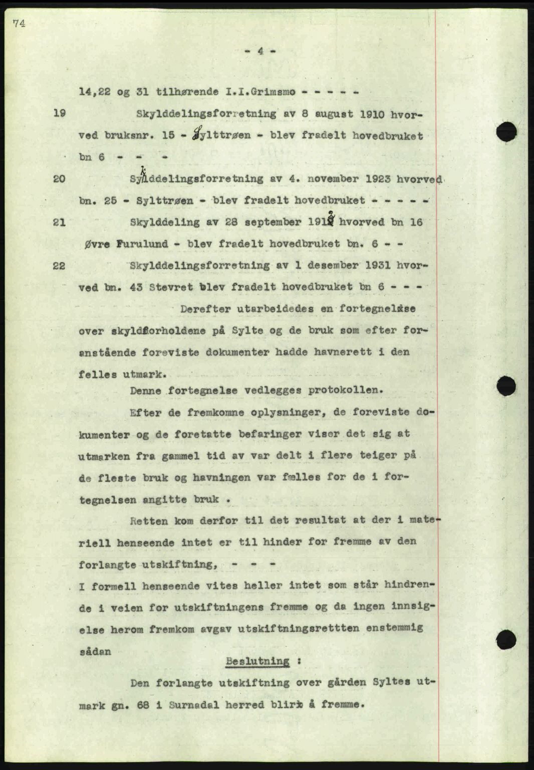 Nordmøre sorenskriveri, AV/SAT-A-4132/1/2/2Ca: Mortgage book no. A81, 1937-1937, Diary no: : 588/1937