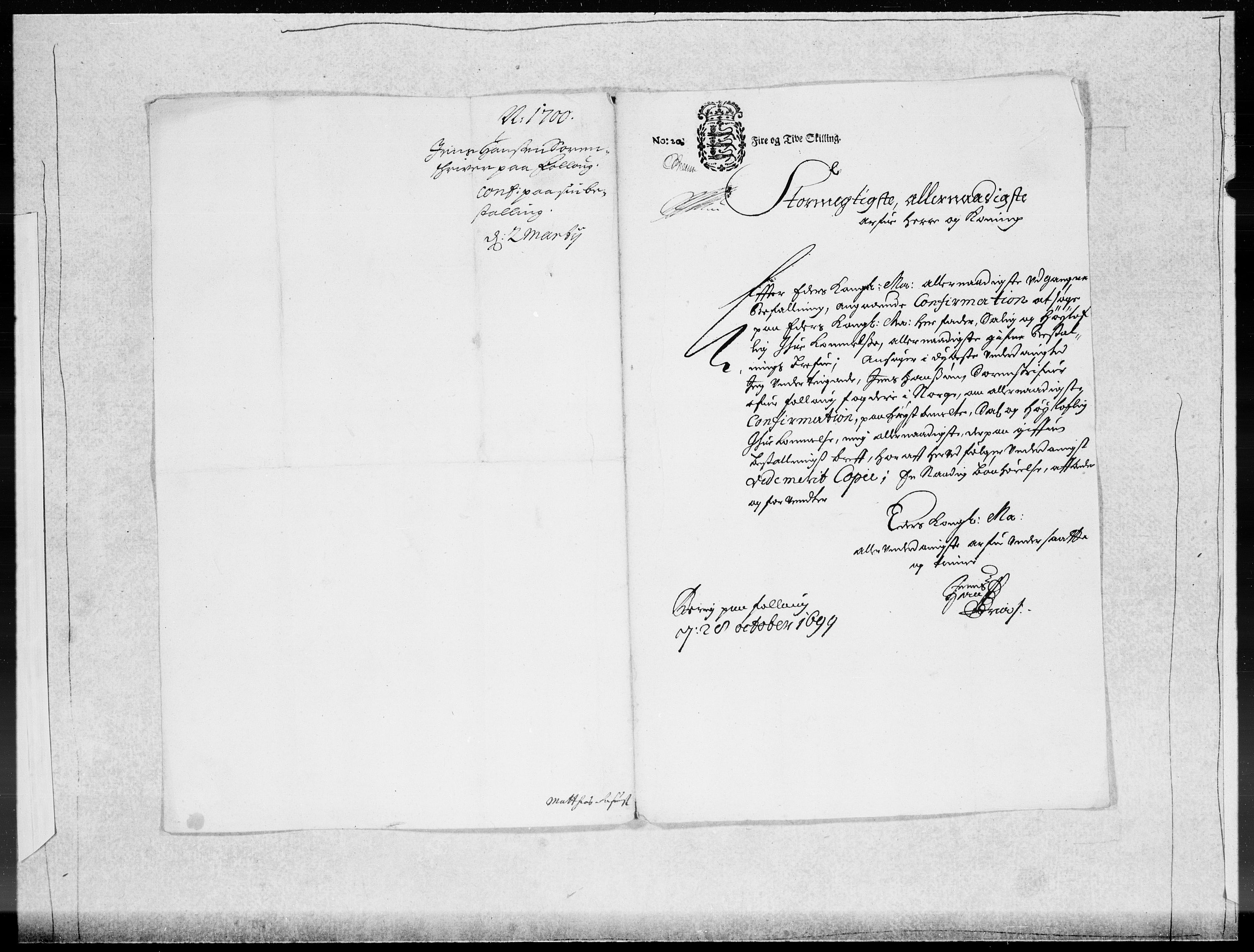 Danske Kanselli 1572-1799, AV/RA-EA-3023/F/Fc/Fcc/Fcca/L0050: Norske innlegg 1572-1799, 1700, p. 50