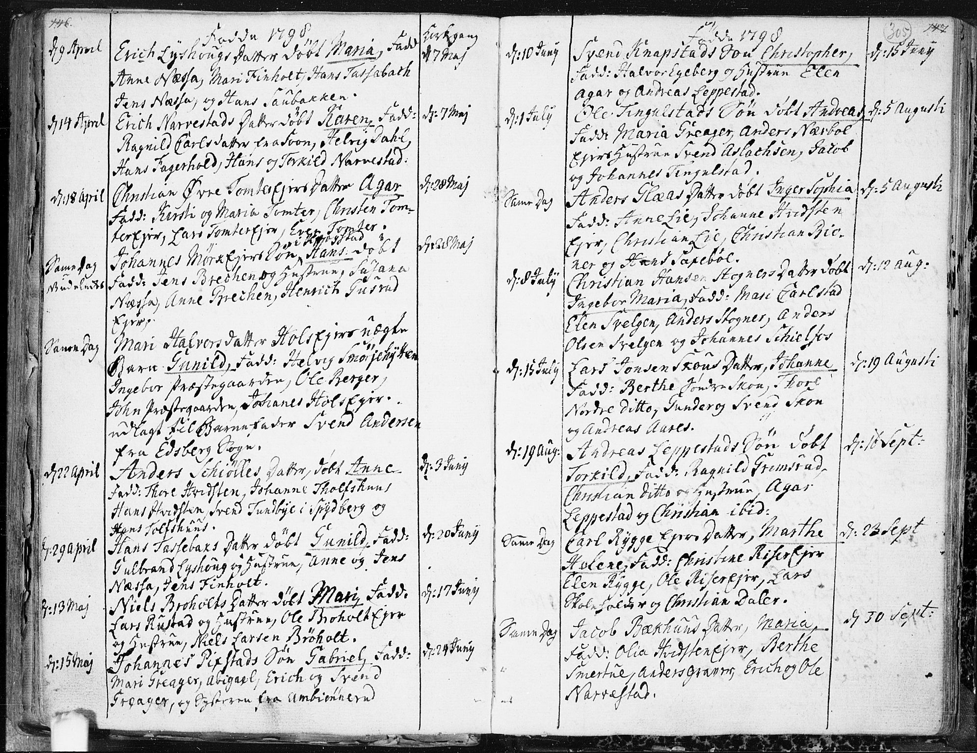 Hobøl prestekontor Kirkebøker, AV/SAO-A-2002/F/Fa/L0001: Parish register (official) no. I 1, 1733-1814, p. 305