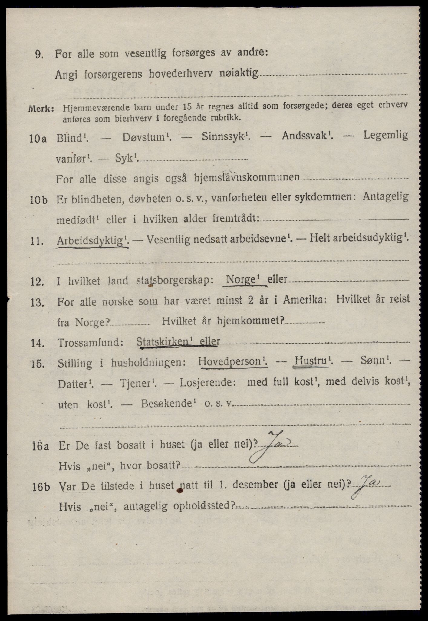 SAT, 1920 census for Grytten, 1920, p. 2219