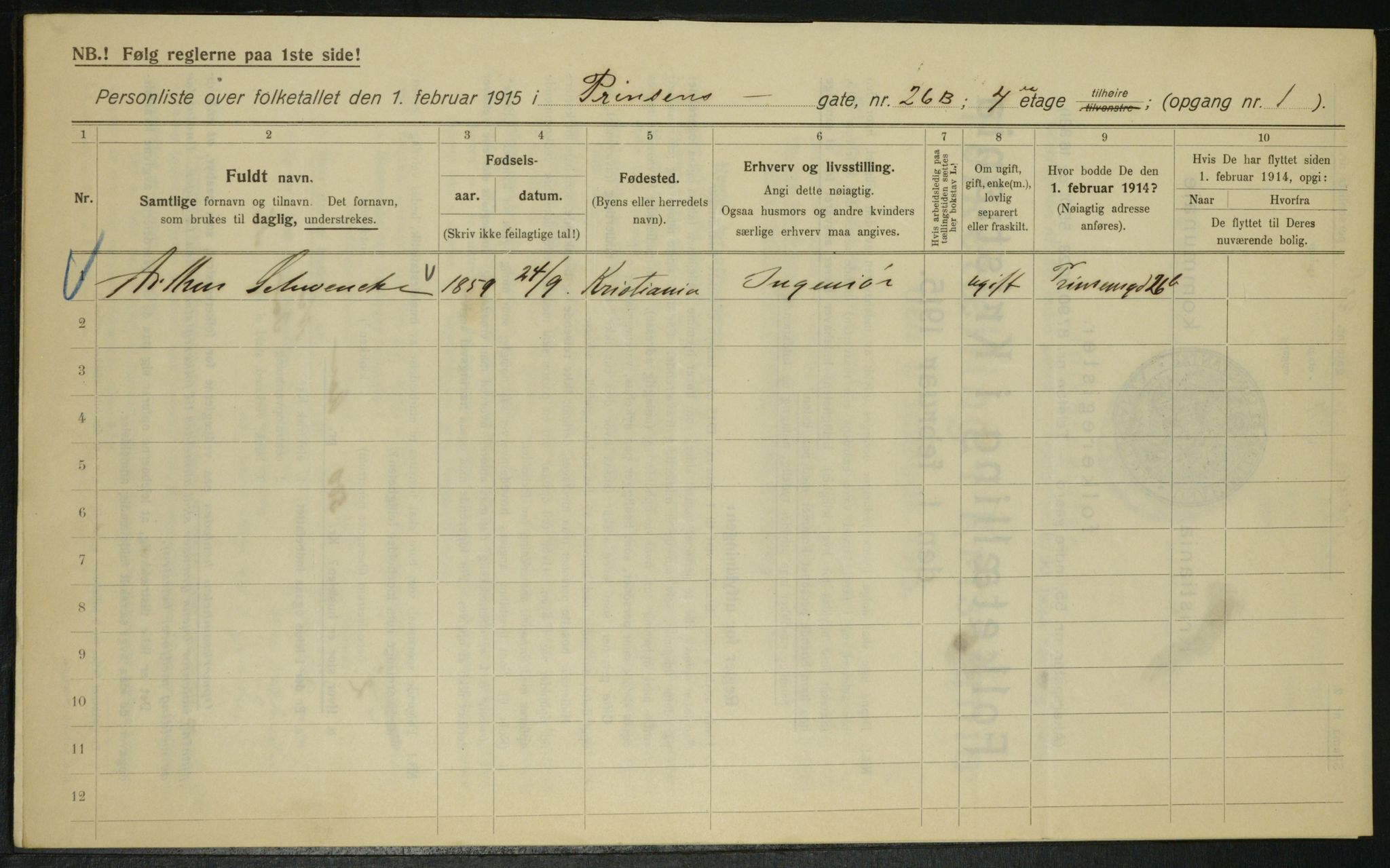 OBA, Municipal Census 1915 for Kristiania, 1915, p. 81056