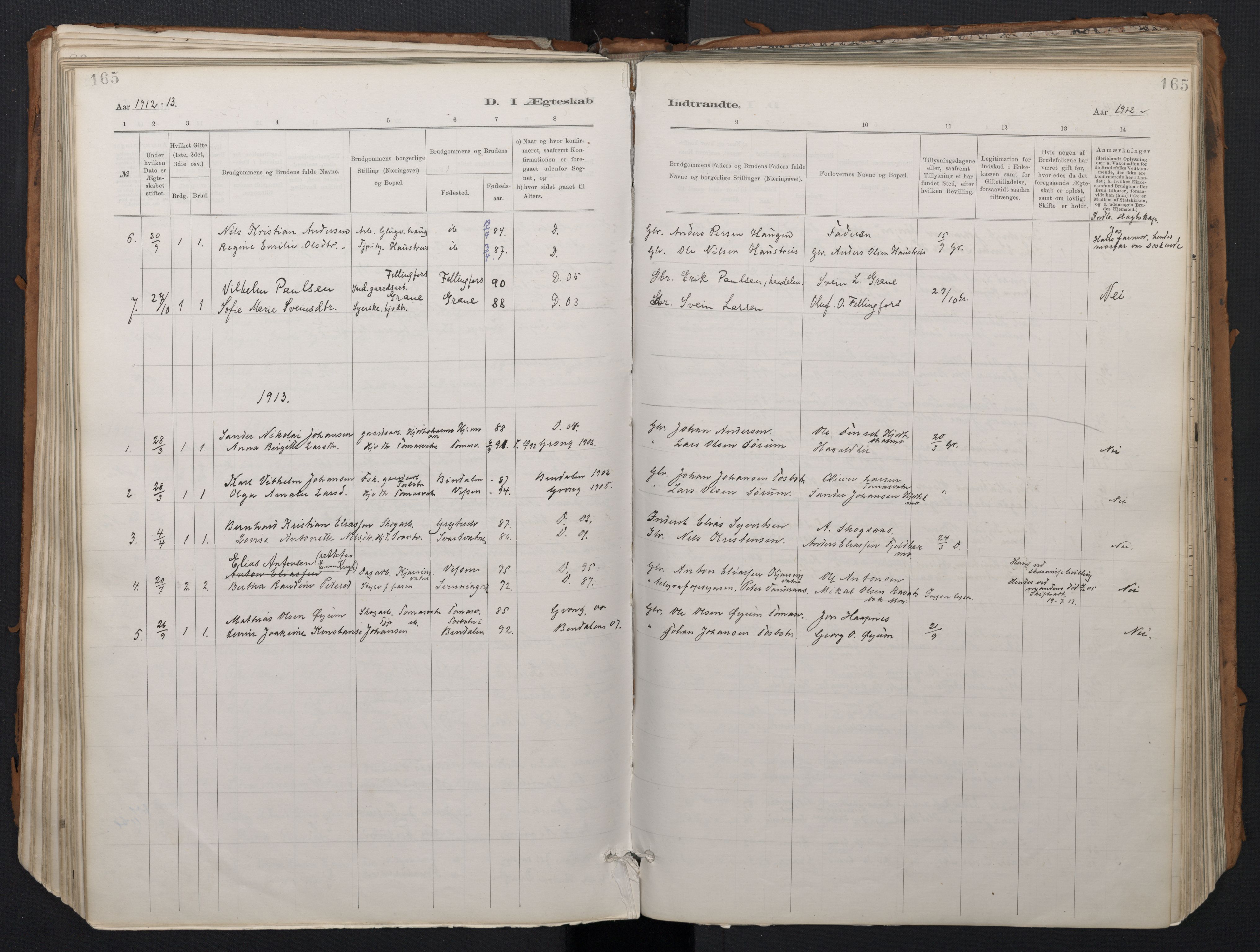 Ministerialprotokoller, klokkerbøker og fødselsregistre - Nordland, AV/SAT-A-1459/824/L0338: Parish register (official) no. 824A01, 1880-1915, p. 165