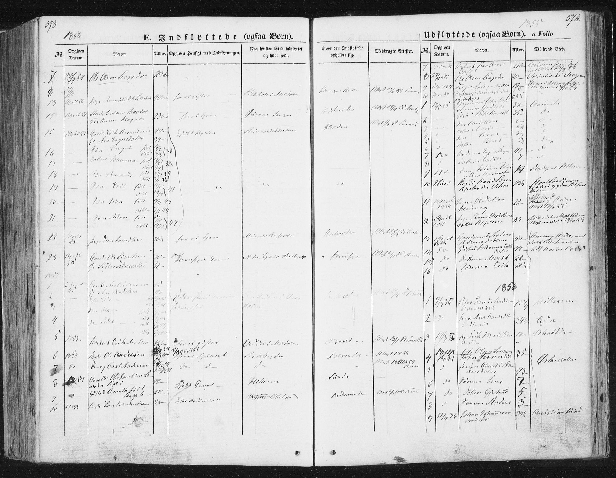 Ministerialprotokoller, klokkerbøker og fødselsregistre - Sør-Trøndelag, SAT/A-1456/630/L0494: Parish register (official) no. 630A07, 1852-1868, p. 573-574