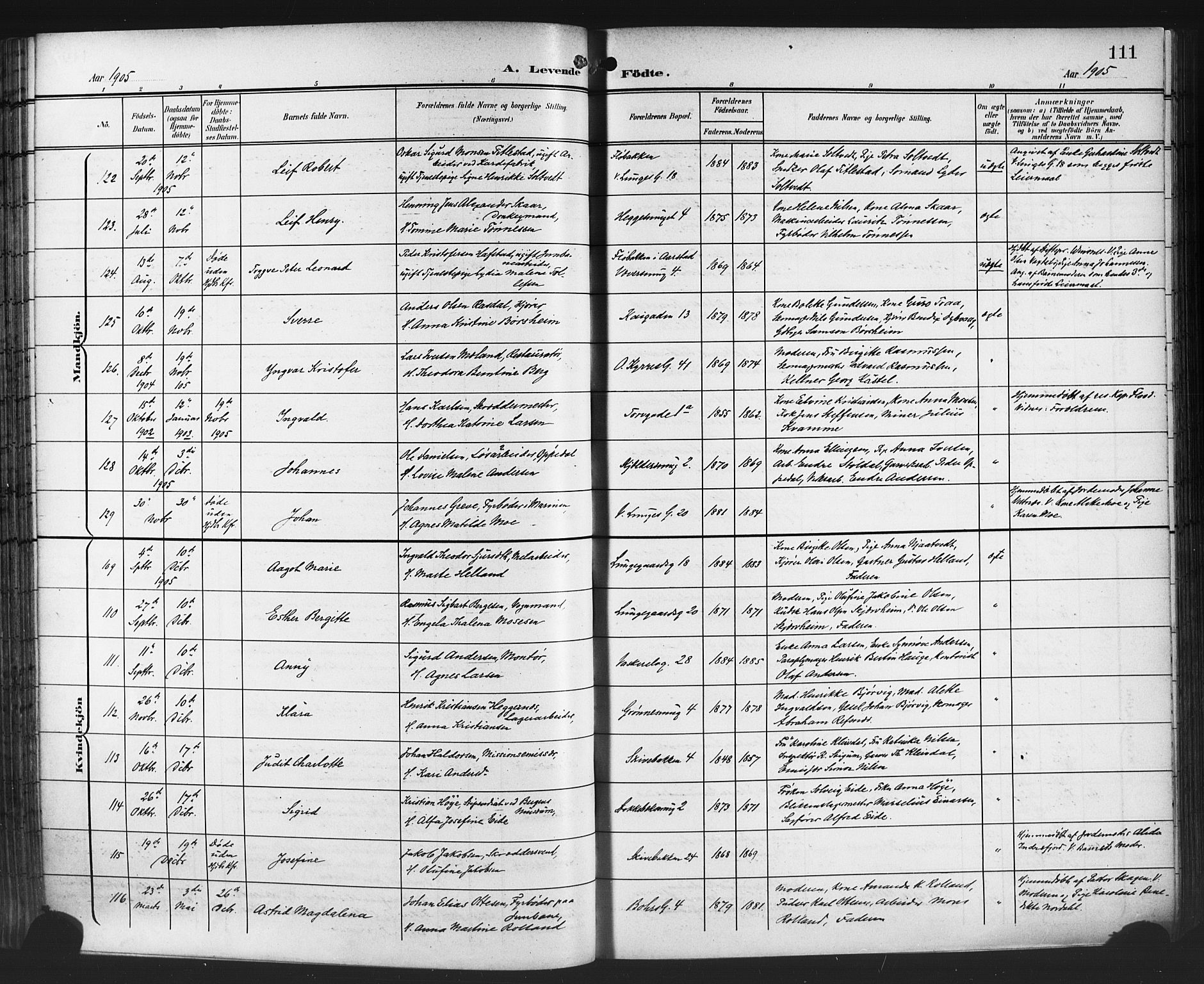 Domkirken sokneprestembete, SAB/A-74801/H/Hab/L0017: Parish register (copy) no. B 10, 1900-1915, p. 111