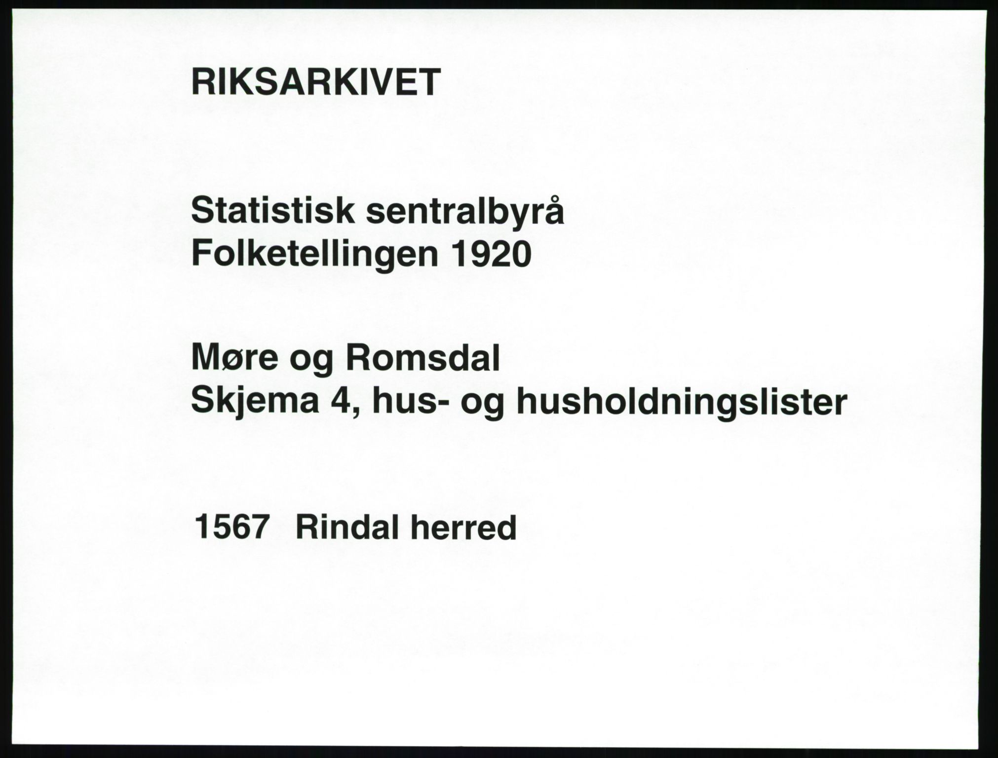 SAT, 1920 census for Rindal, 1920, p. 36