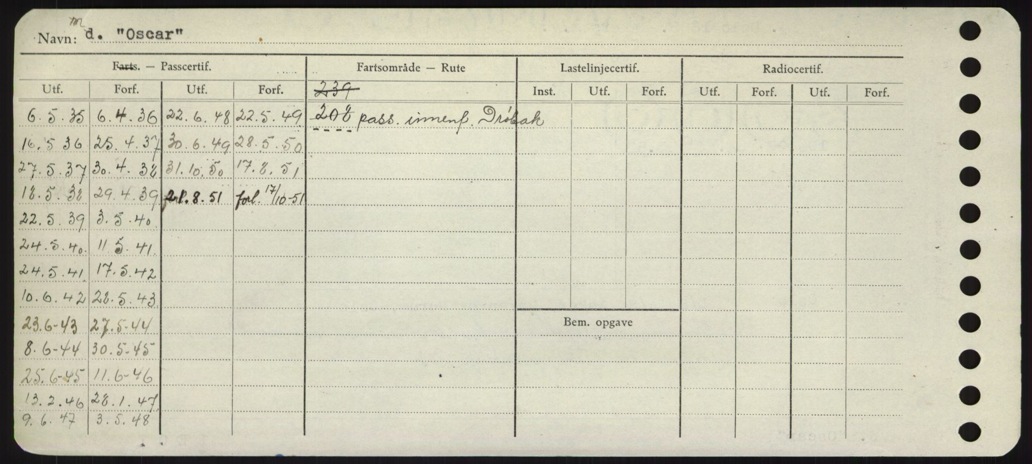 Sjøfartsdirektoratet med forløpere, Skipsmålingen, RA/S-1627/H/Hd/L0028: Fartøy, O, p. 388