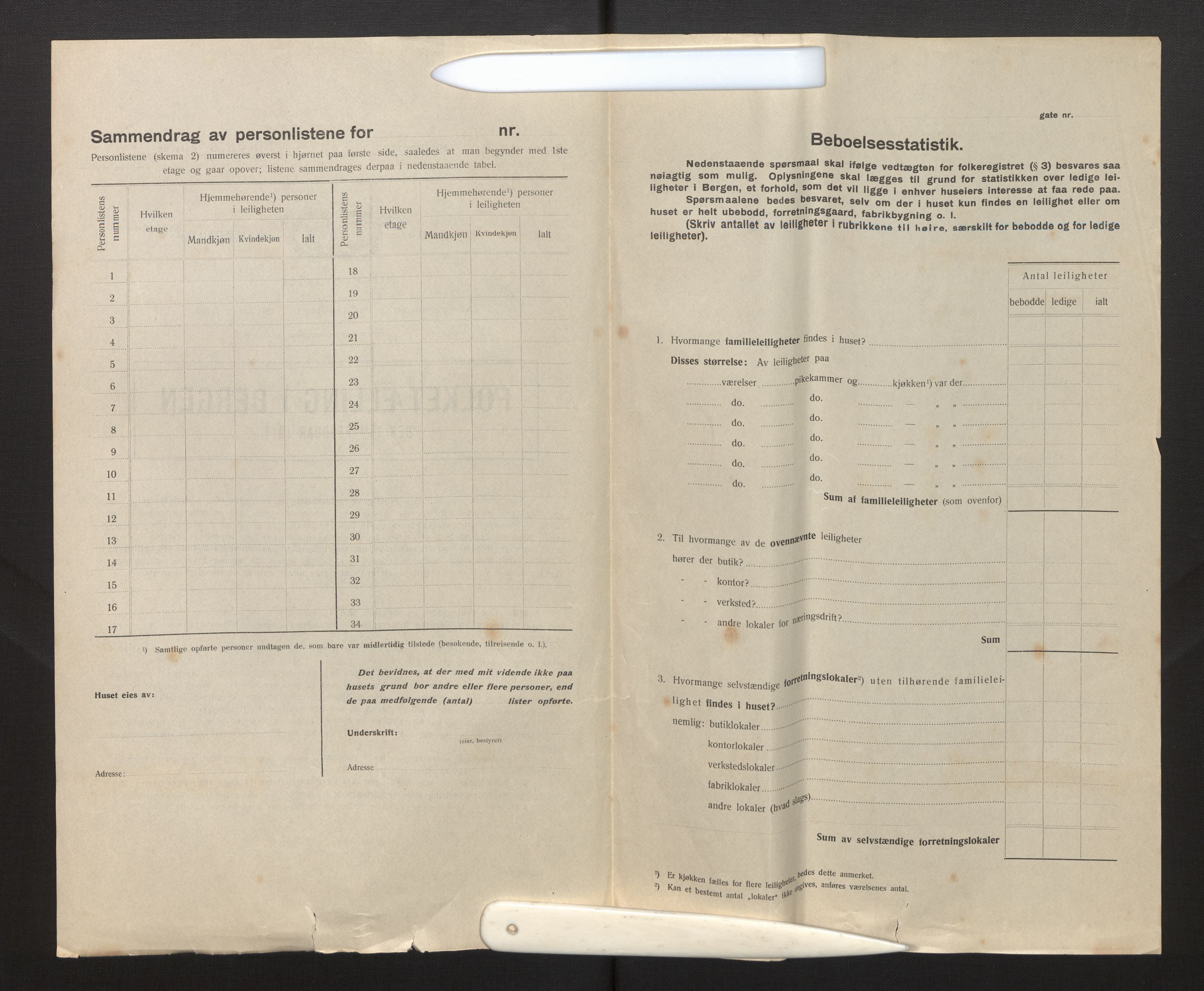 SAB, Municipal Census 1917 for Bergen, 1917, p. 26636