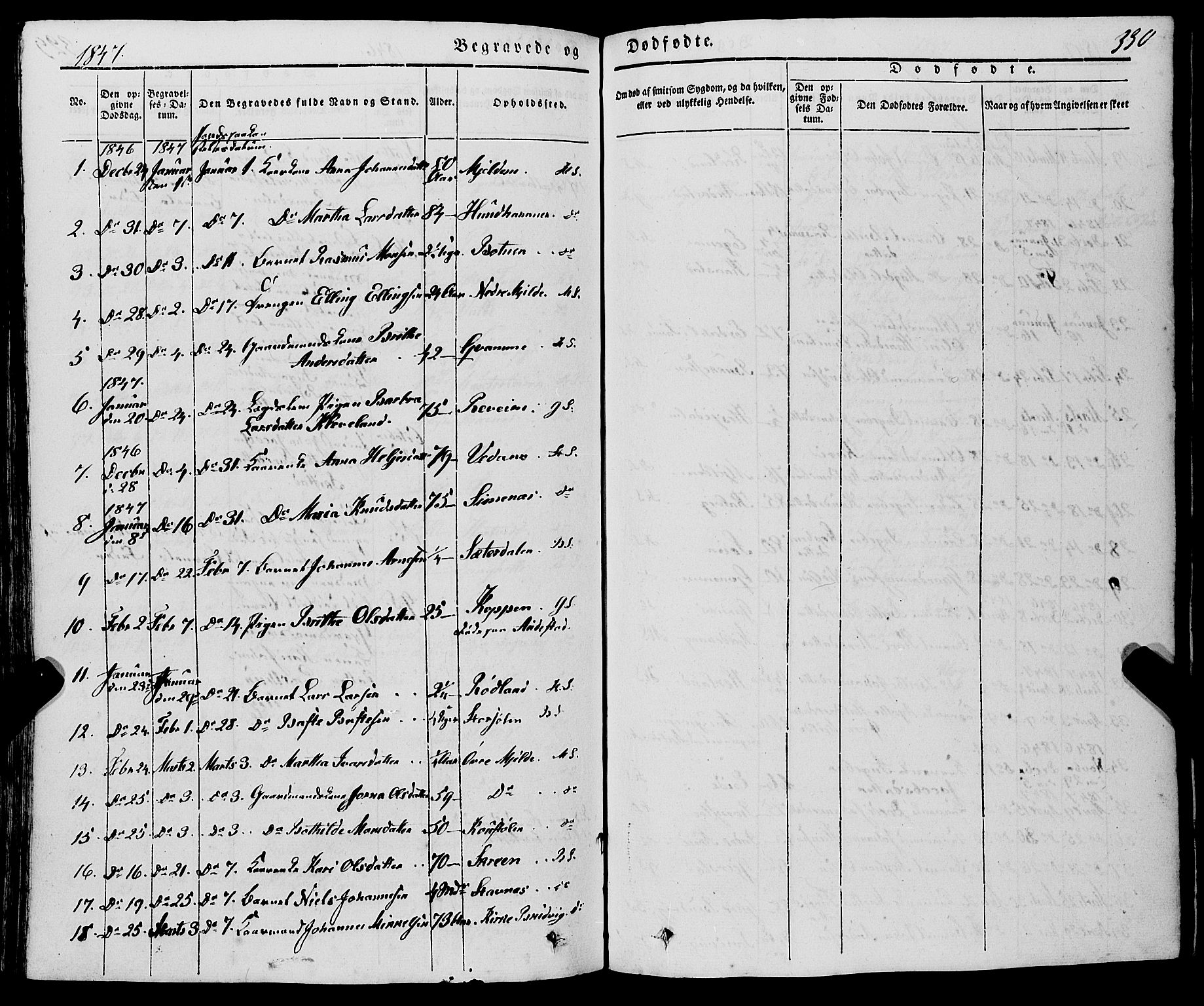 Haus sokneprestembete, SAB/A-75601/H/Haa: Parish register (official) no. A 15, 1838-1847, p. 330