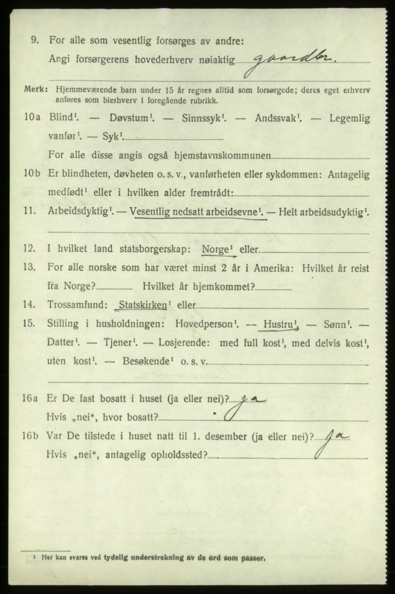 SAB, 1920 census for Stord, 1920, p. 1666