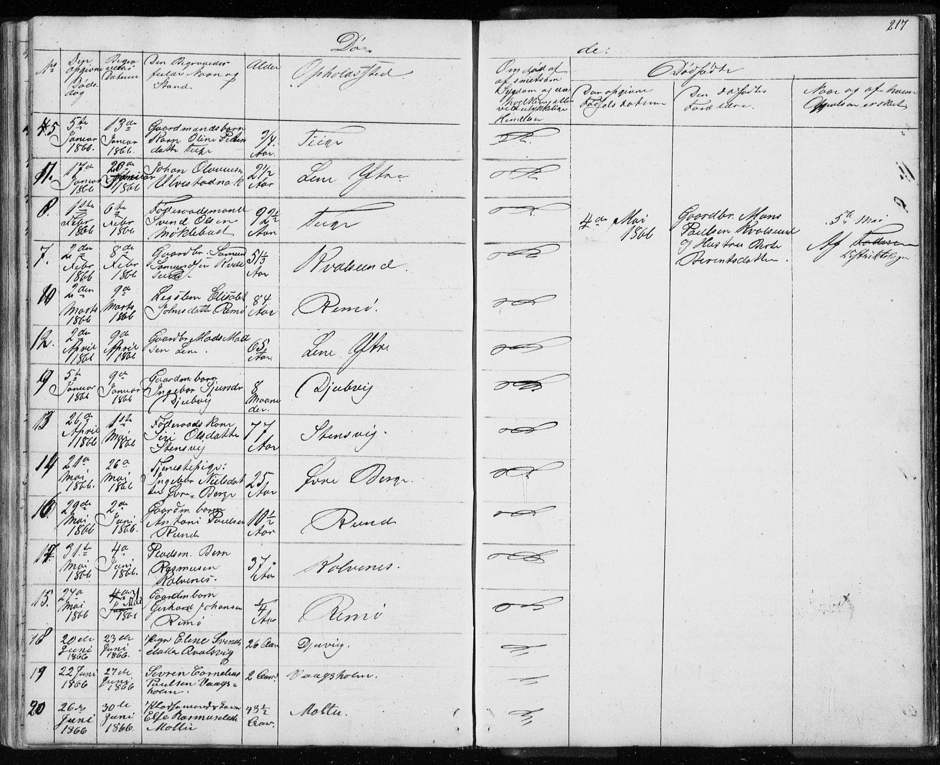 Ministerialprotokoller, klokkerbøker og fødselsregistre - Møre og Romsdal, AV/SAT-A-1454/507/L0079: Parish register (copy) no. 507C02, 1854-1877, p. 217