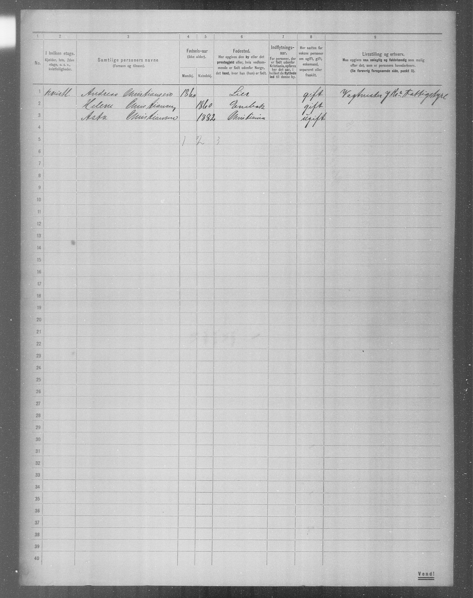 OBA, Municipal Census 1904 for Kristiania, 1904, p. 7994