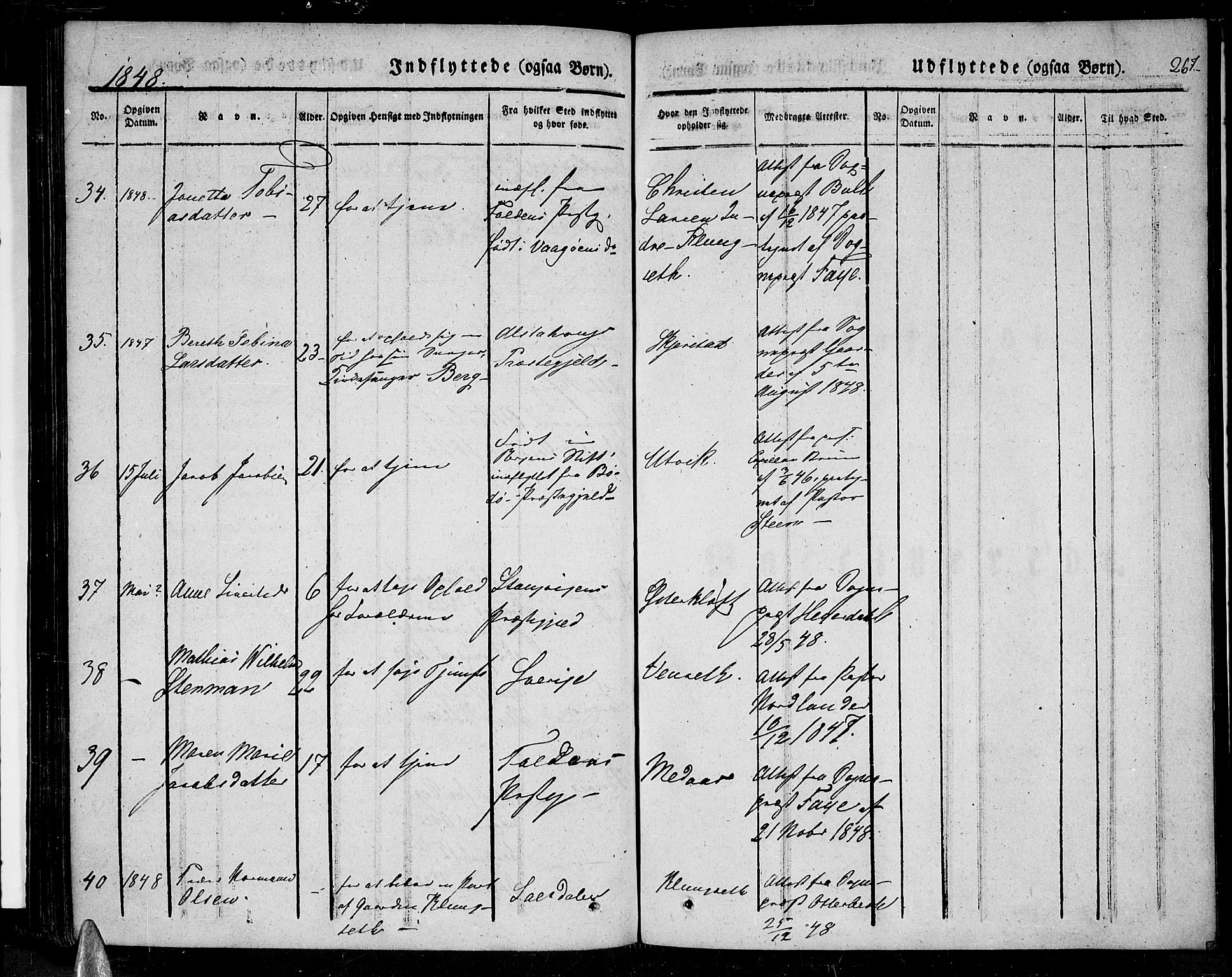 Ministerialprotokoller, klokkerbøker og fødselsregistre - Nordland, AV/SAT-A-1459/852/L0737: Parish register (official) no. 852A07, 1833-1849, p. 267