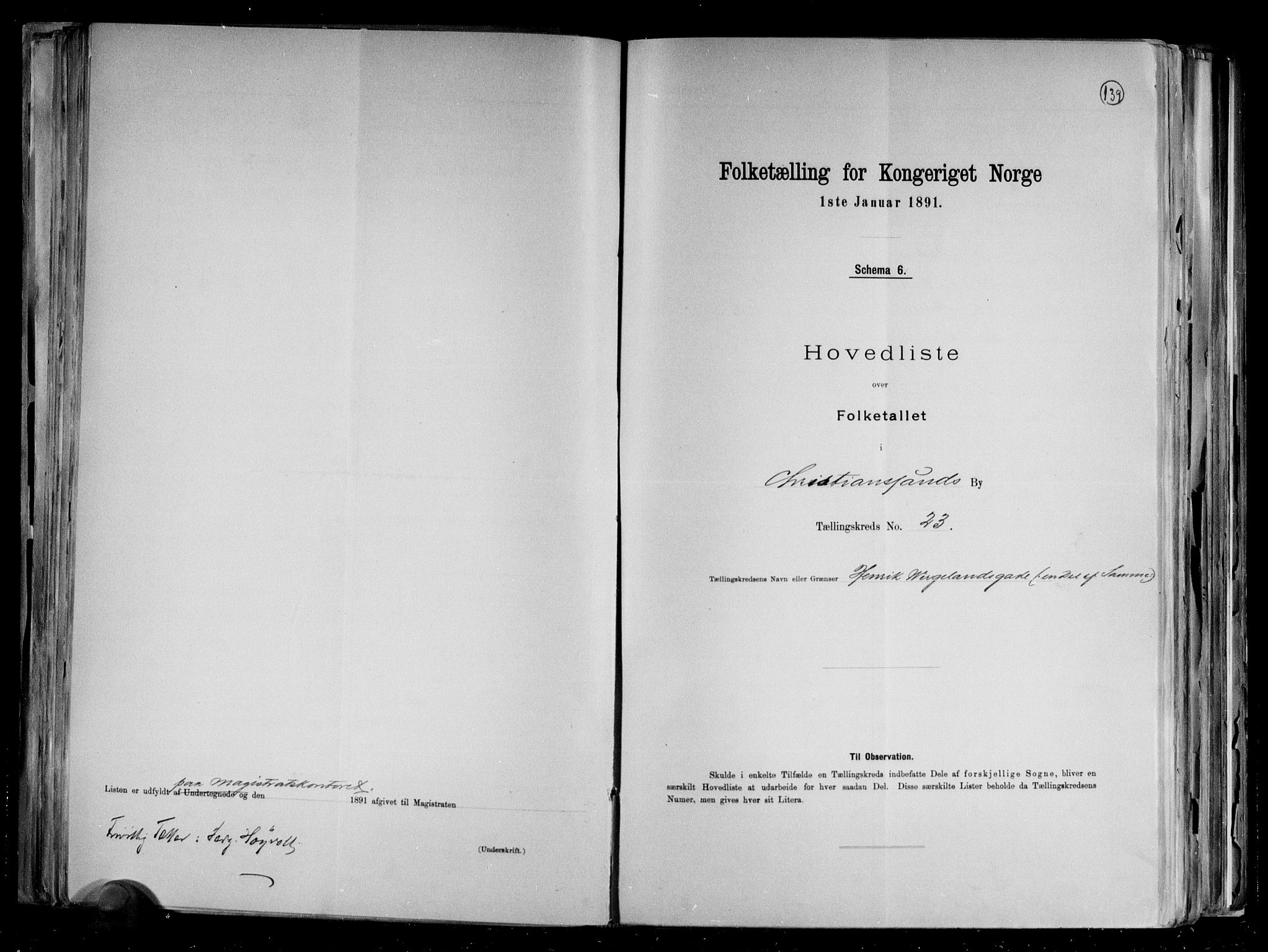 RA, 1891 census for 1001 Kristiansand, 1891, p. 49