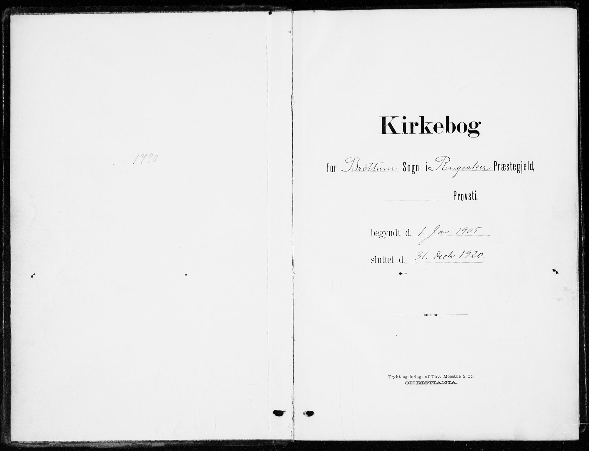 Ringsaker prestekontor, SAH/PREST-014/K/Ka/L0021: Parish register (official) no. 21, 1905-1920